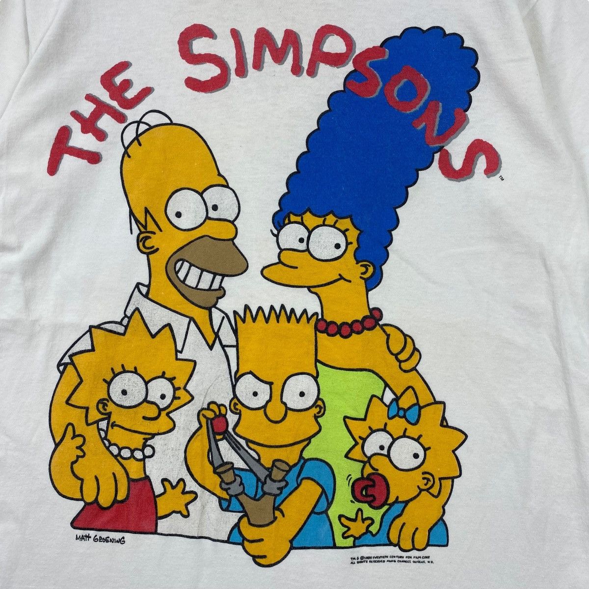 The Simpsons Vintage 80's THE SIMPSONS Mark Groening Cartoon Graphic Tee Size US M / EU 48-50 / 2 - 2 Thumbnail