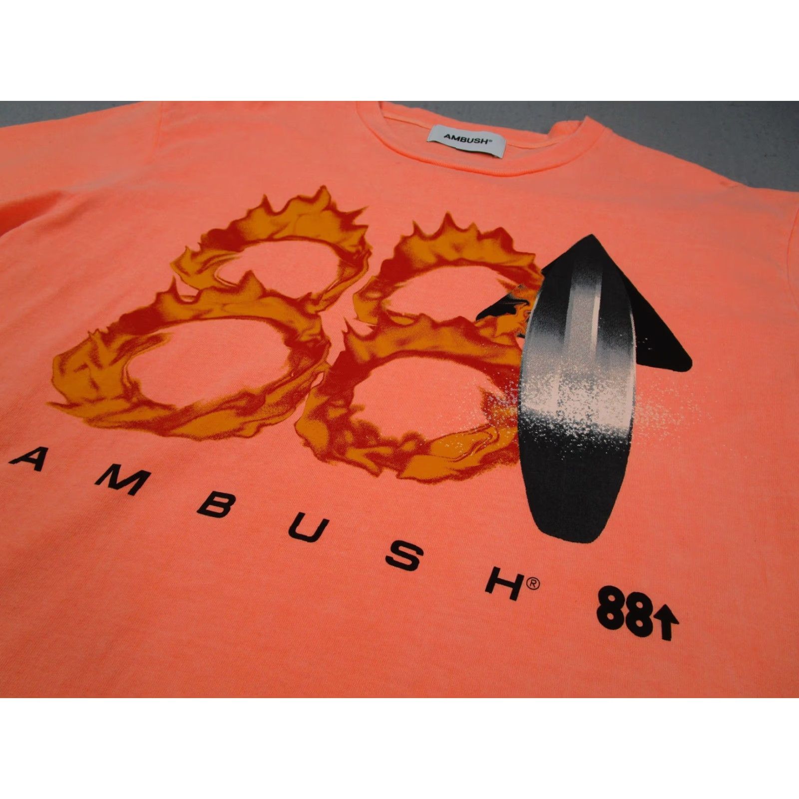 Vintage VINTAGE AMBUSH Shirt Mens Medium Neon Orange Flaming 88 Graphic Tee Japan Streetwear Size US M / EU 48-50 / 2 - 2 Thumbnail