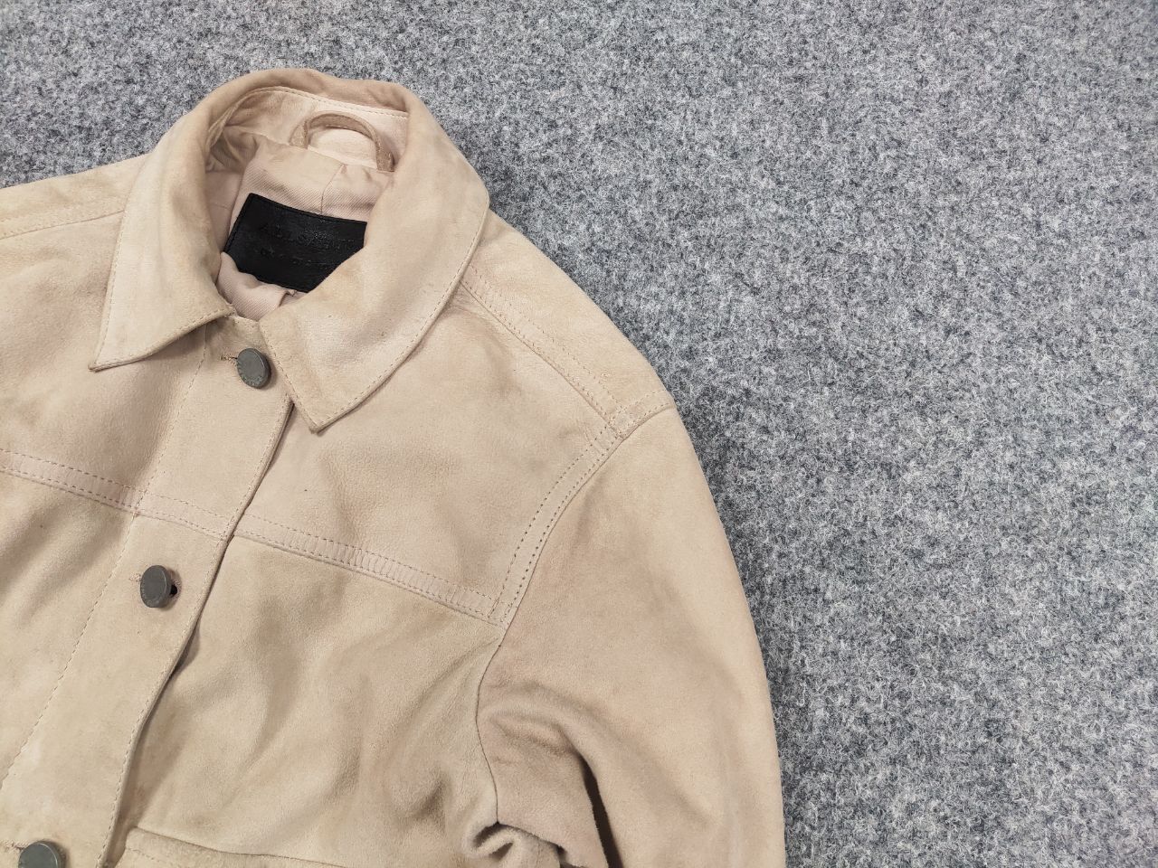 Allsaints Allsaints Sukes Suede Leather Dusty Pink Beige Jacket Size XS / US 0-2 / IT 36-38 - 4 Thumbnail