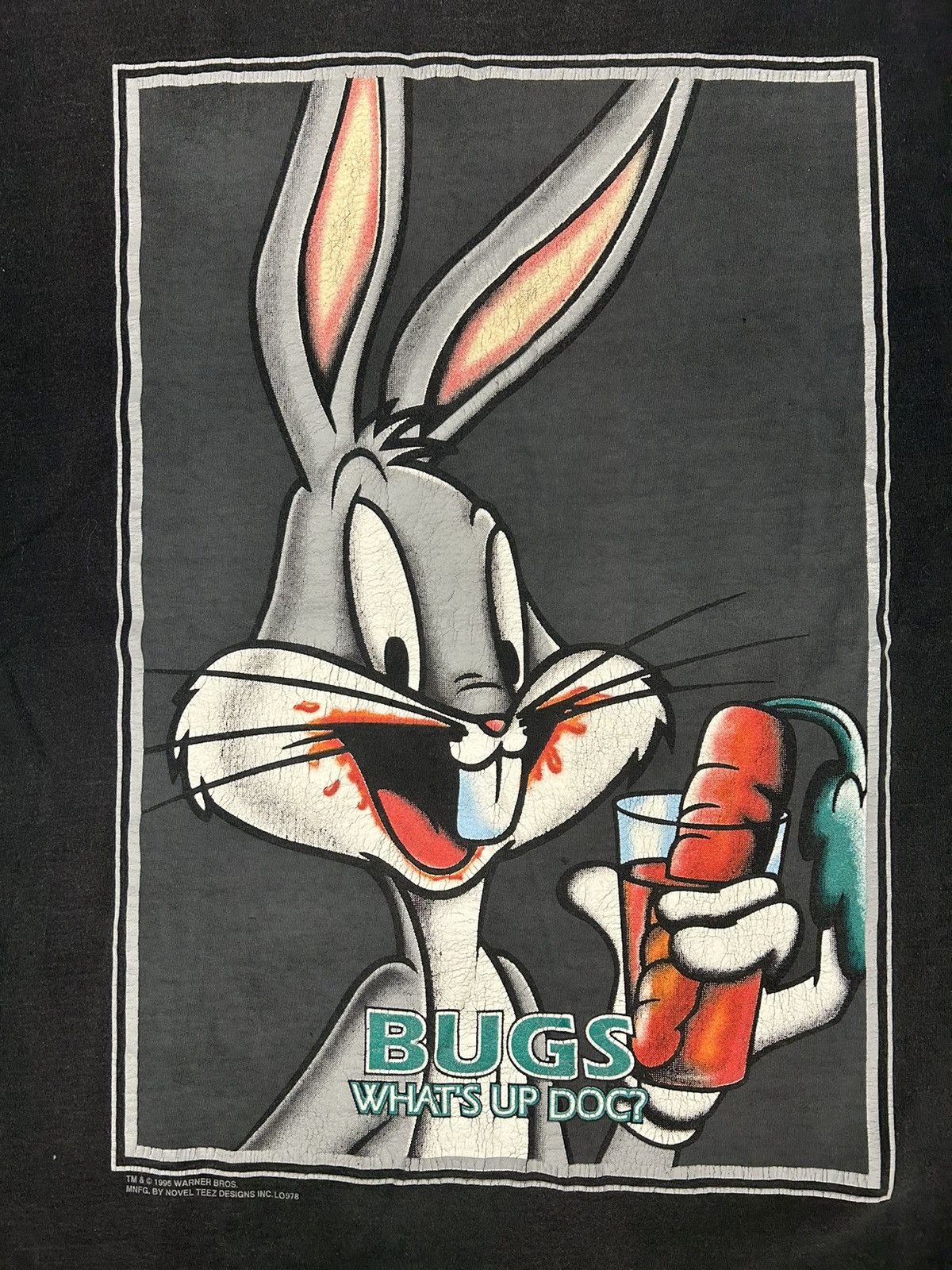 Warner Bros Crazy Vintage 90s Bugs Bunny Graphic T-Shirt Looney Tunes Size US XL / EU 56 / 4 - 2 Thumbnail