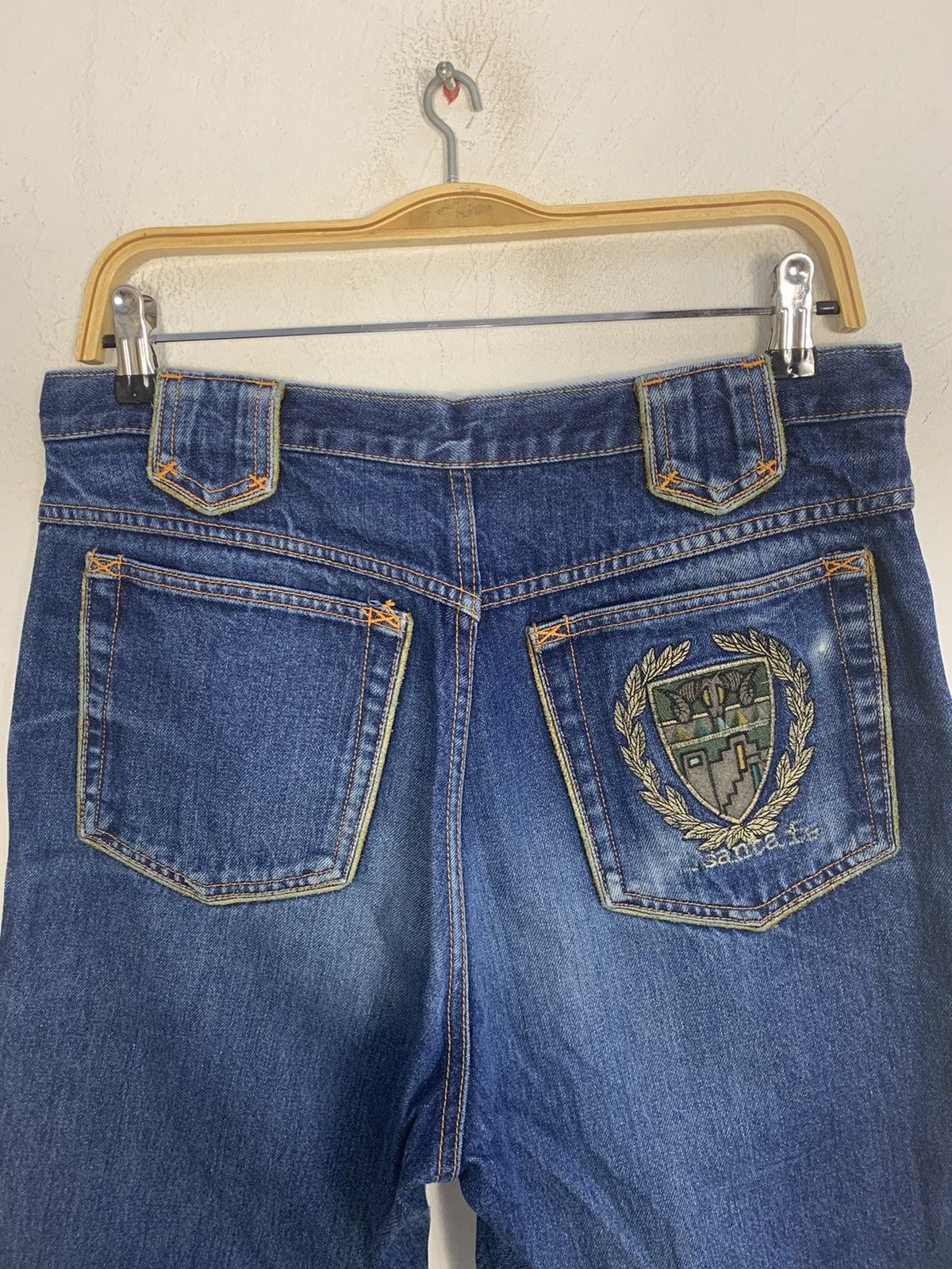 Designer 90s Santa Fe Indigo Denim Jeans Embroidery Logo Back Pocket Size US 32 / EU 48 - 4 Thumbnail