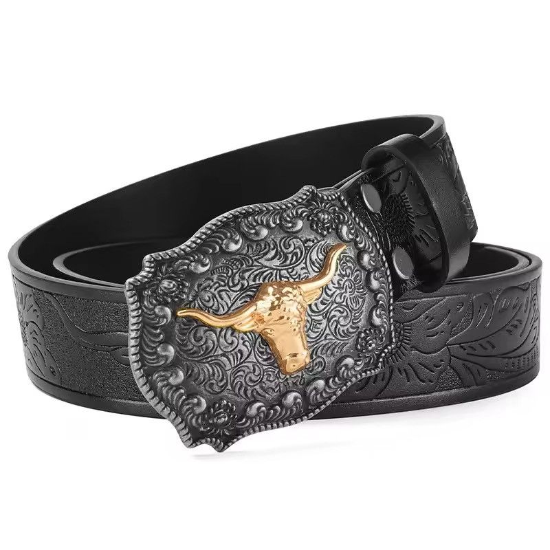 Leather Western Cowboy Belt Size ONE SIZE - 2 Thumbnail