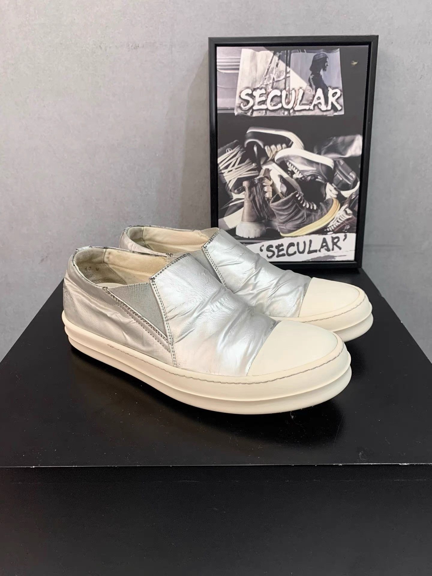 Rick Owens Rick Owens Silver Slip-On Shoes K34 Size US 7 / EU 40 - 3 Thumbnail