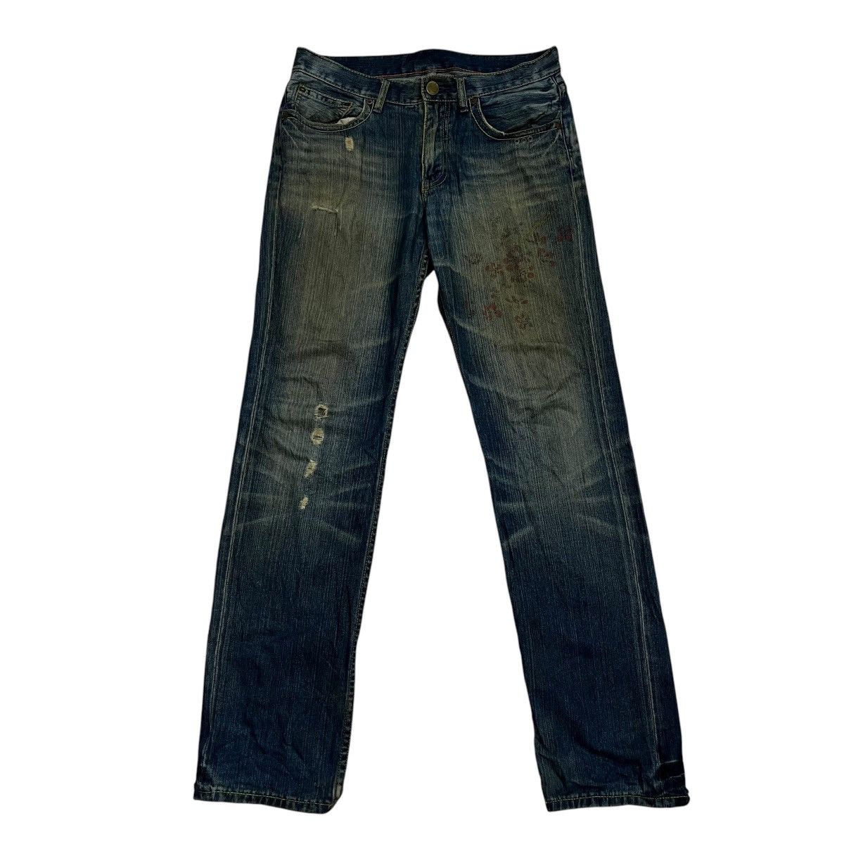 14th Addiction Vintage Takeo Kikuchi Distressed Art Denim Size US 33 - 8 Thumbnail