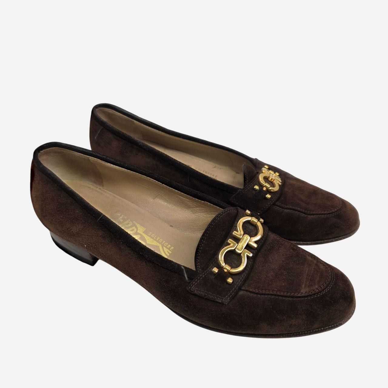 Salvatore Ferragamo Salvatore Ferragamo Chocolate Brown Suede Leather Loafers Size US 6.5 / IT 36.5 - 2 Thumbnail