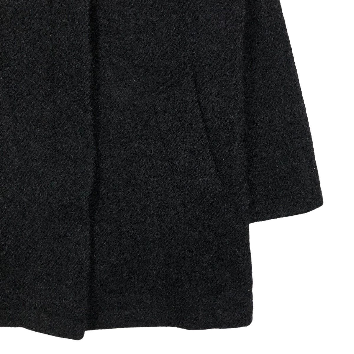 Japanese Brand 🔥Rich Black - Long Fly Coats Wool Herringbone MHL England Size US M / EU 48-50 / 2 - 5 Thumbnail