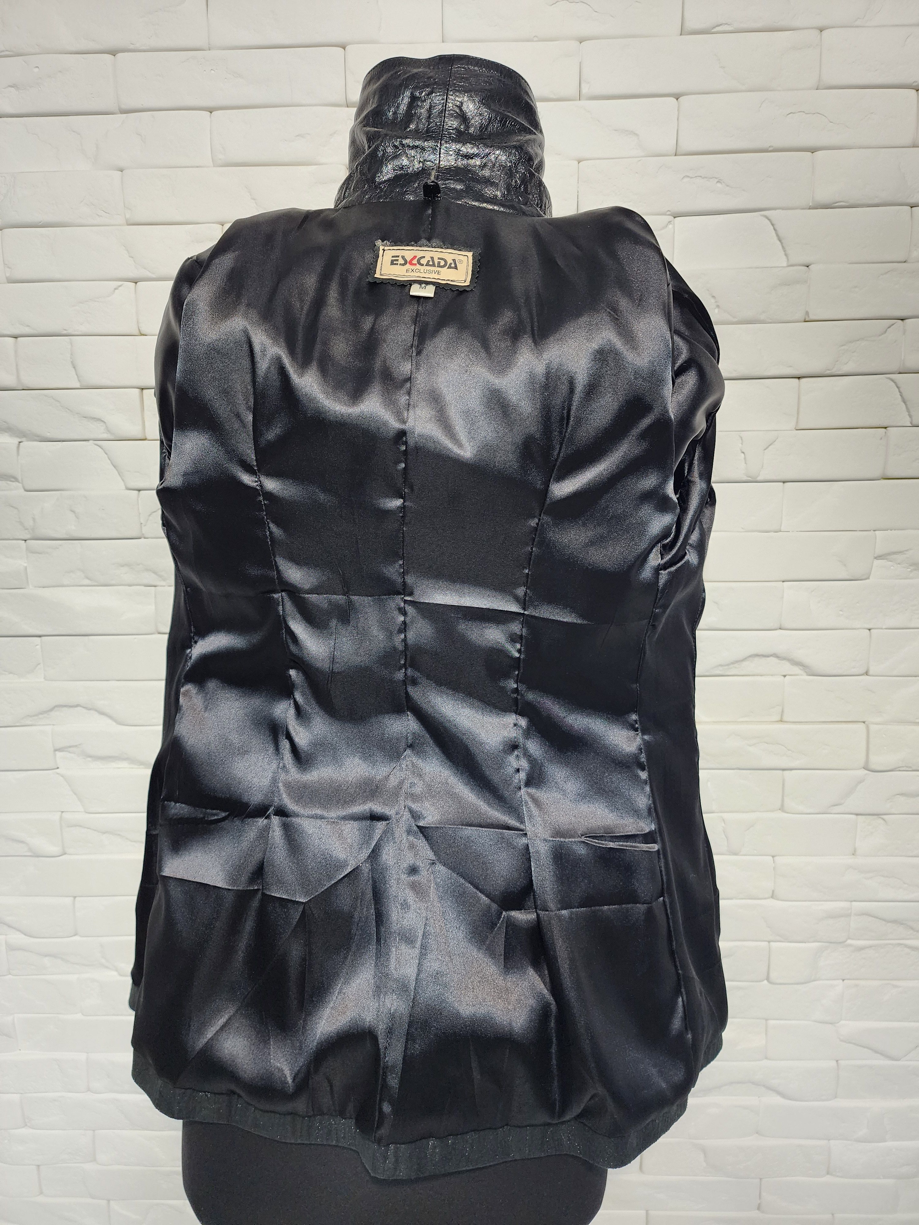 Designer Black Genuine Leather Jacket Size M / US 6-8 / IT 42-44 - 8 Thumbnail
