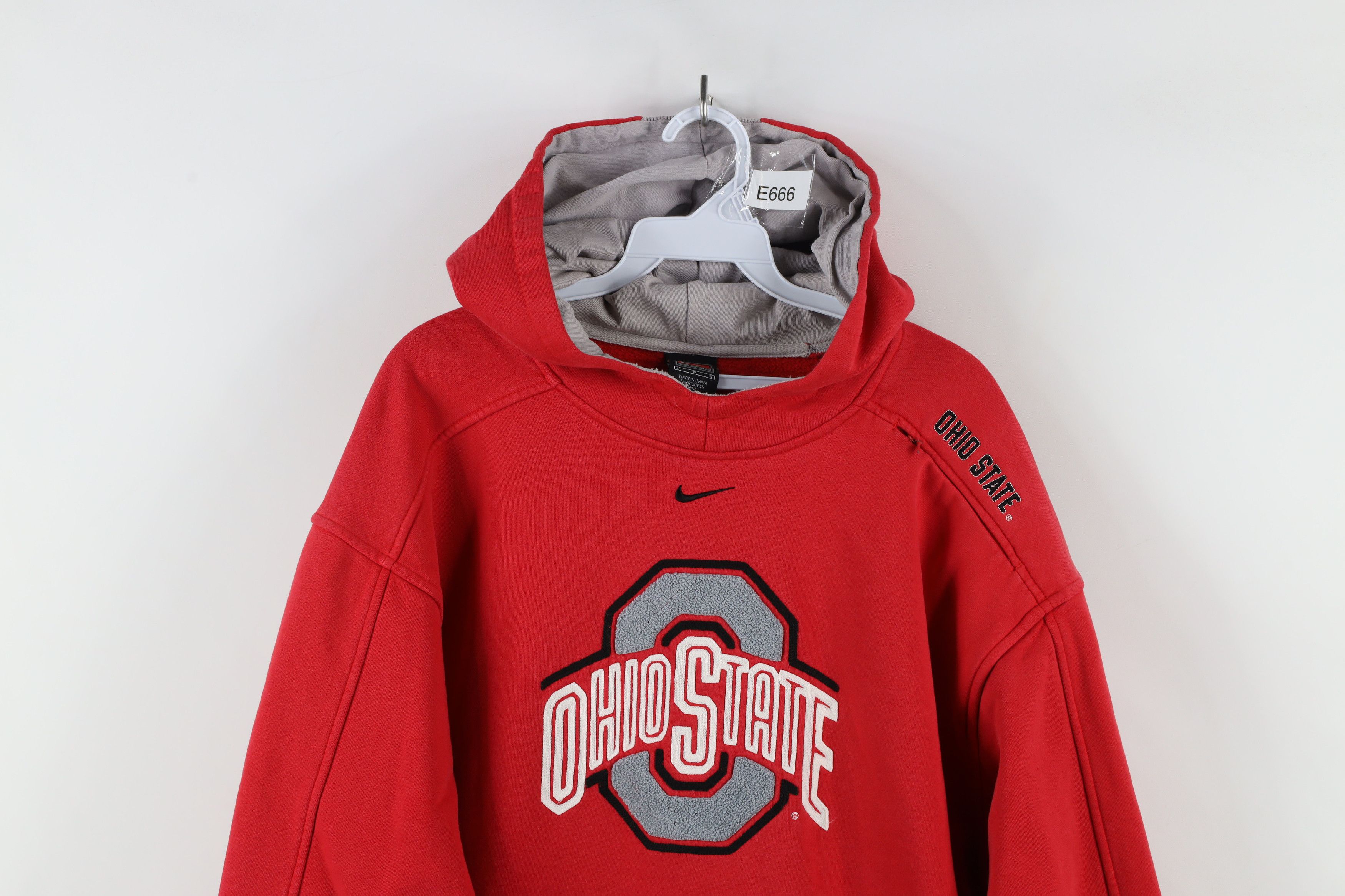 Nike × Vintage Vintage Nike Center Swoosh Ohio State University Hoodie Red Size US L / EU 52-54 / 3 - 2 Thumbnail
