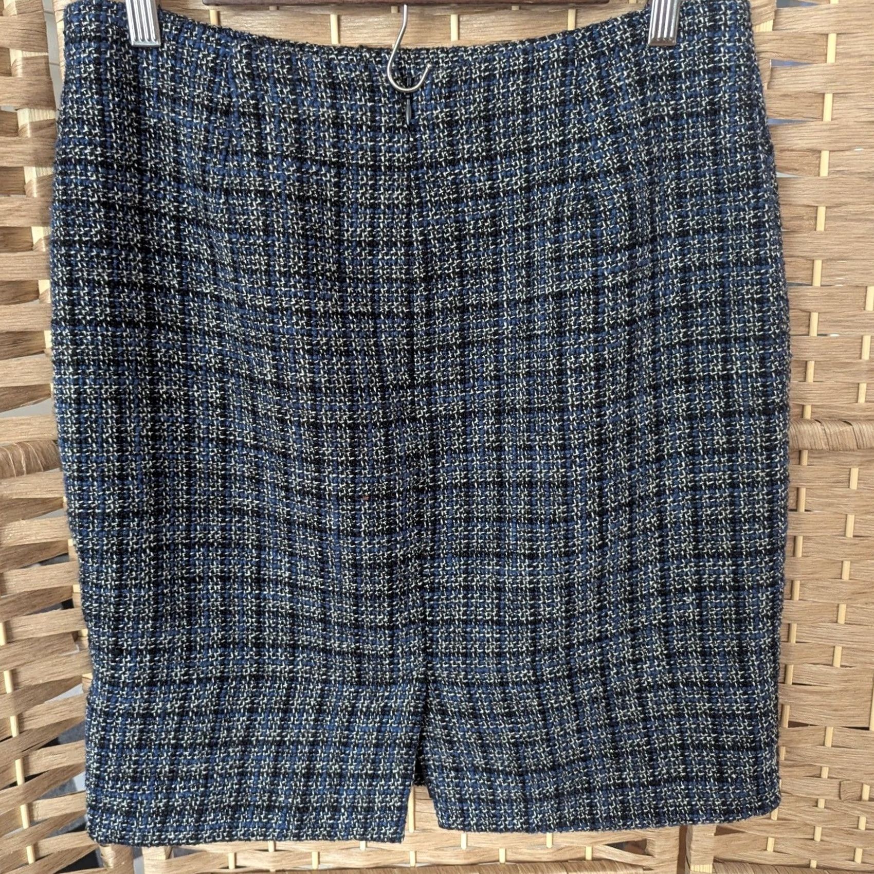 Banana Republic Banana Republic Skirt Pencil Black Blue Tweed Size 8 Office Workwear Women Slit Zipper Back Vintage No Size 30" / US 8 / IT 44 - 2 Thumbnail
