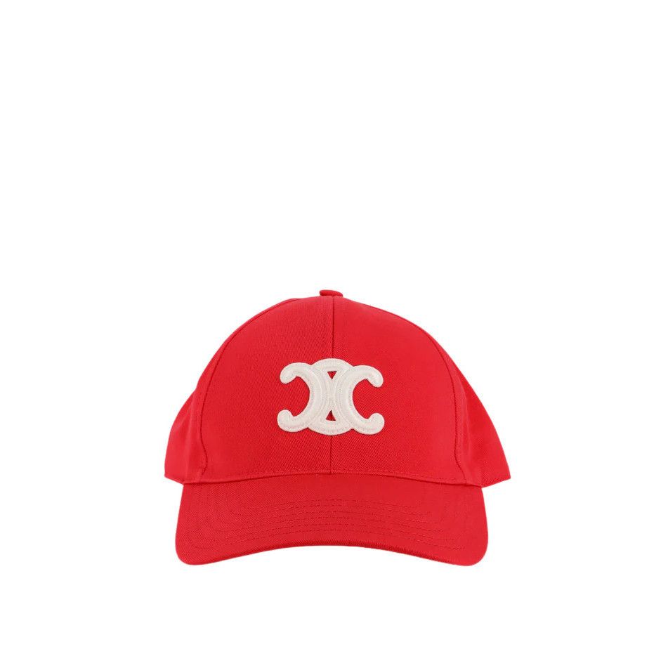 Celine CELINE Triomphe $590 Bright Red Baseball Cap New And Authent Size ONE SIZE - 1 Thumbnail