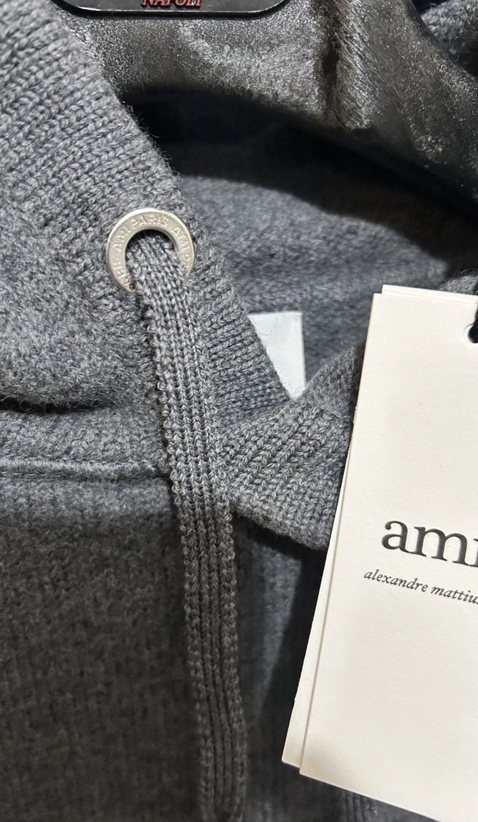 AMI Ami Paris Logo Intarsia Knit Hoodie Size Large Size US L / EU 52-54 / 3 - 10 Thumbnail
