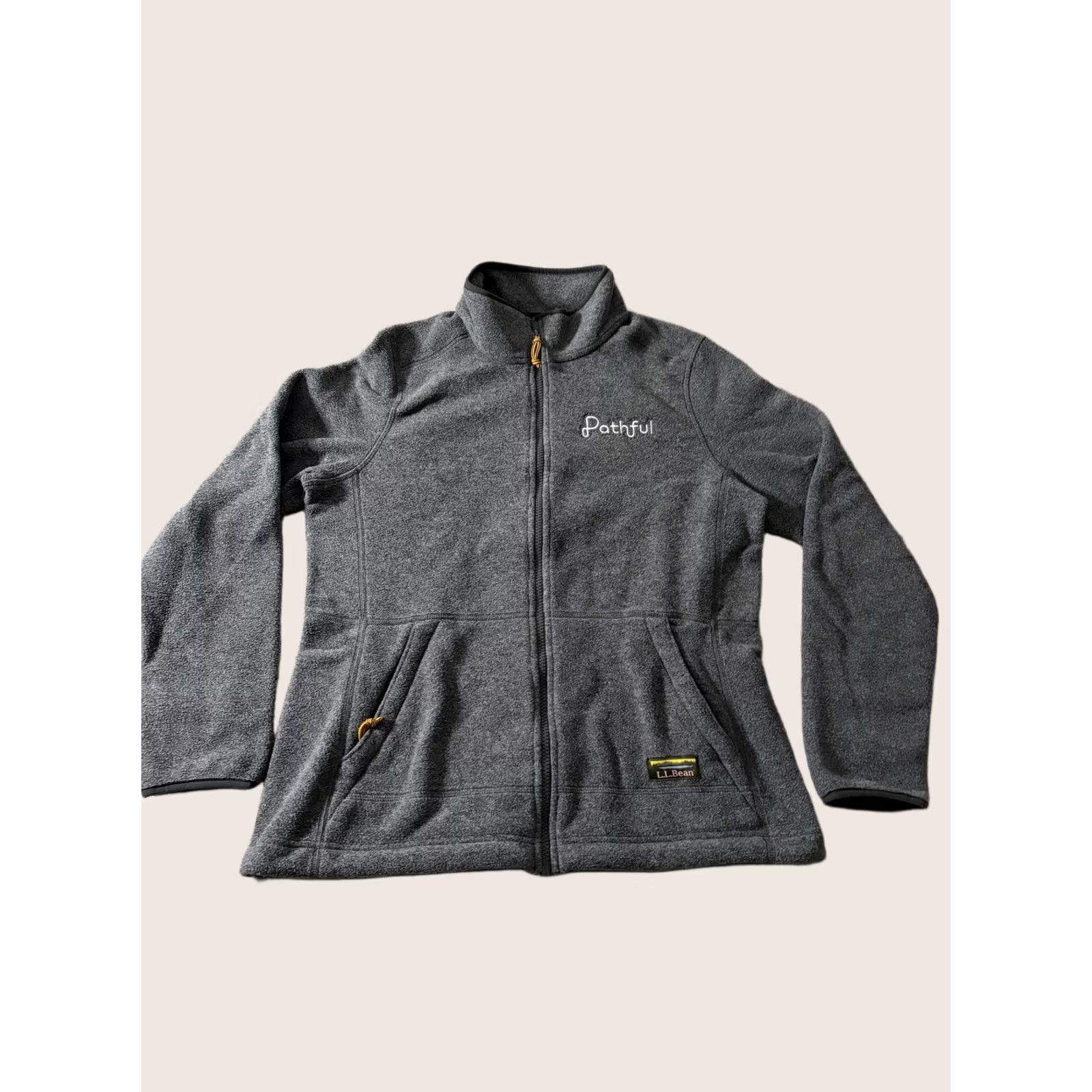 Vintage L.L. Bean Fleece Jacket Womens Medium Gray Full Zip Pathful Logo Cozy Pockets Size M / US 6-8 / IT 42-44 - 1 Thumbnail