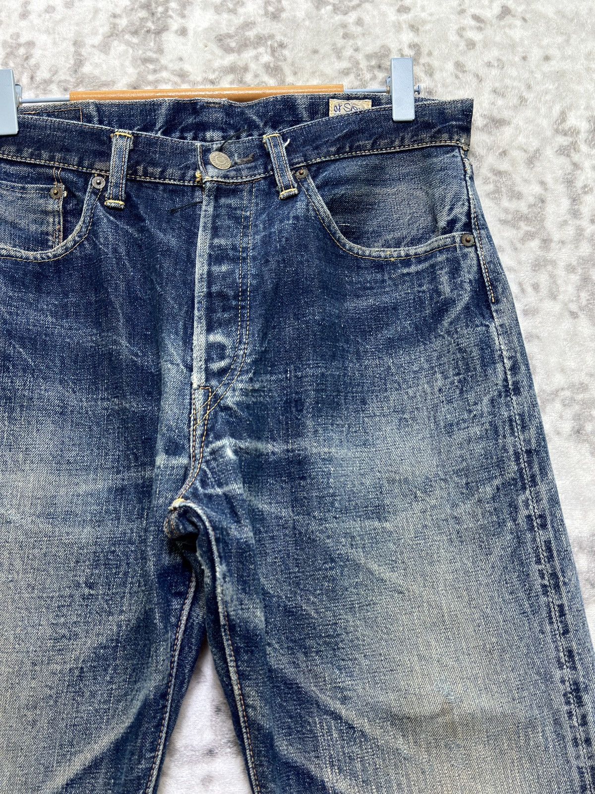 Orslow Vintage orSlow Selvedge Button Fly Claw Mark Fade Distressed Size US 31 - 5 Thumbnail
