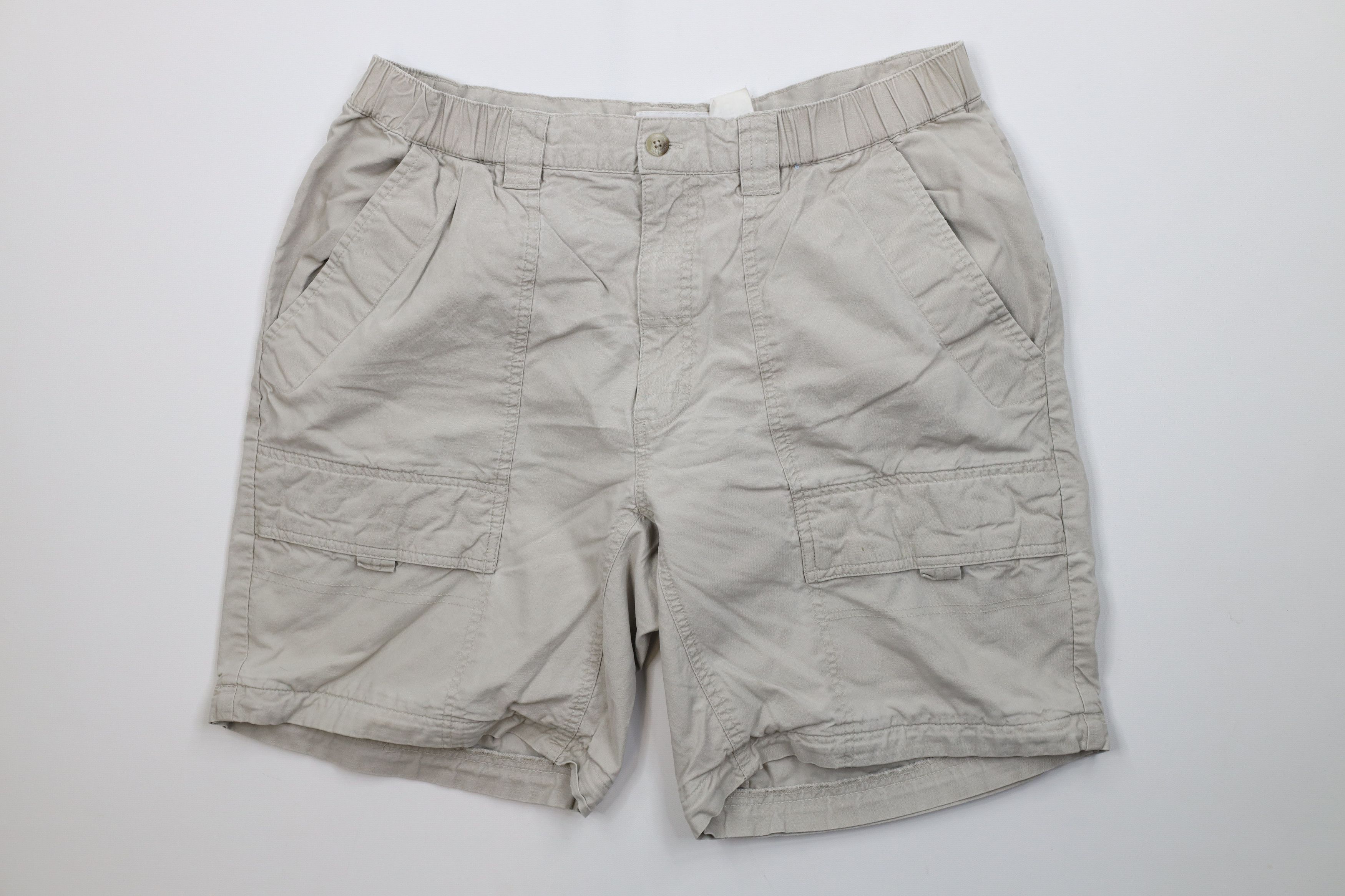Columbia Vintage 90s Columbia Spell Out Above Knee Cargo Shorts Beige Size US 34 / EU 50 - 1 Thumbnail