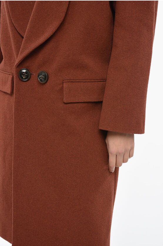 Dsquared2 og1mm0624 Double Breasted Shoulder Coat in Orange/Brown Size S / US 4 / IT 40 - 3 Thumbnail
