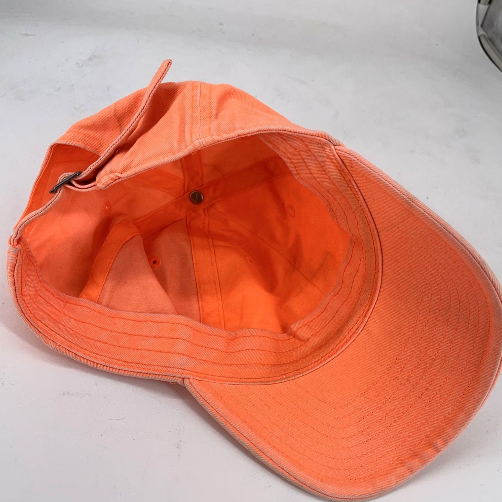 Nike VINTAGE Nike Hat Cap Strap Back Mens One Size Neon Orange Heritage86 Patch Dad Hat Size ONE SIZE - 6 Thumbnail