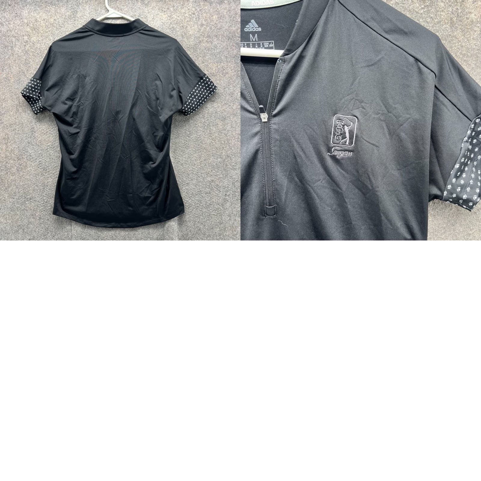 Adidas Adidas Polo Shirt Women Medium Black Jersey Short Sleeve Collared Button Polo Top Casual All Seasons 365 Printed Size M / US 6-8 / IT 42-44 - 9 Thumbnail