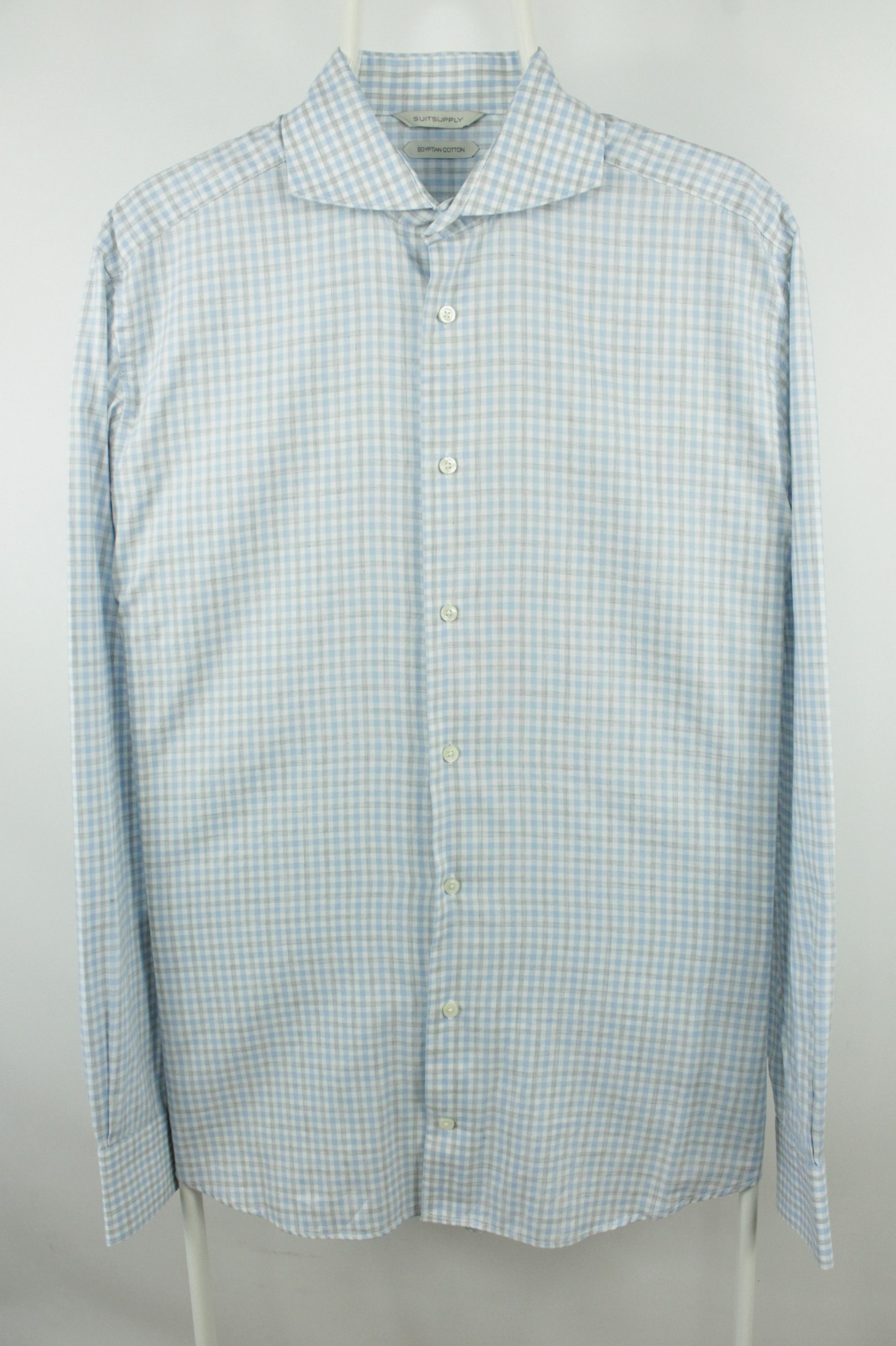 Designer × Suitsupply Suitsupply Albini Egyptian Cotton Slim Fit Plaid Dress Shirt Size US L / EU 52-54 / 3 - 1 Thumbnail