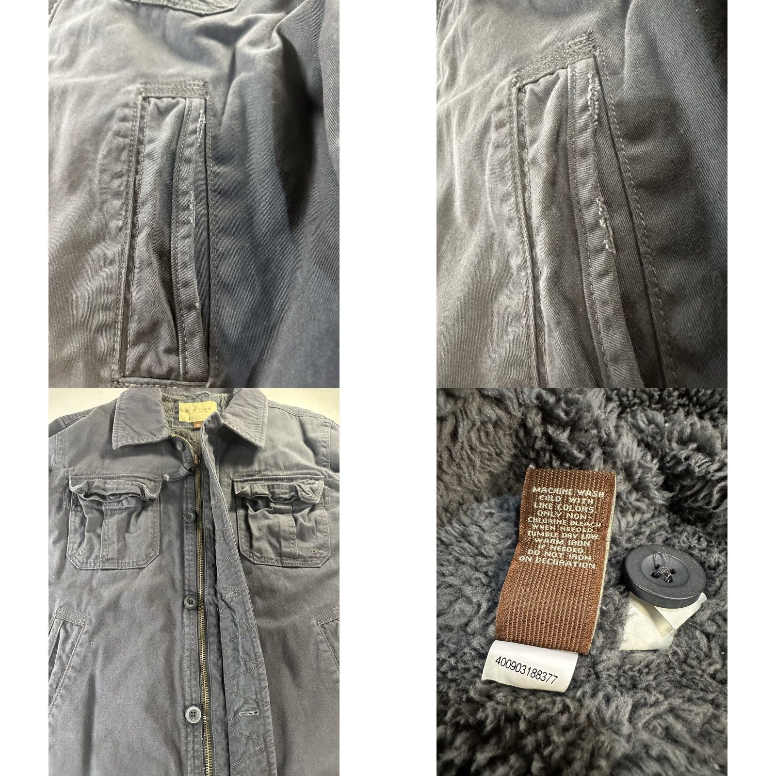Vintage Sonoma Jacket Mens 2XL Gray Full Zip Lined Workwear Chore Coat Size US XXL / EU 58 / 5 - 9 Thumbnail