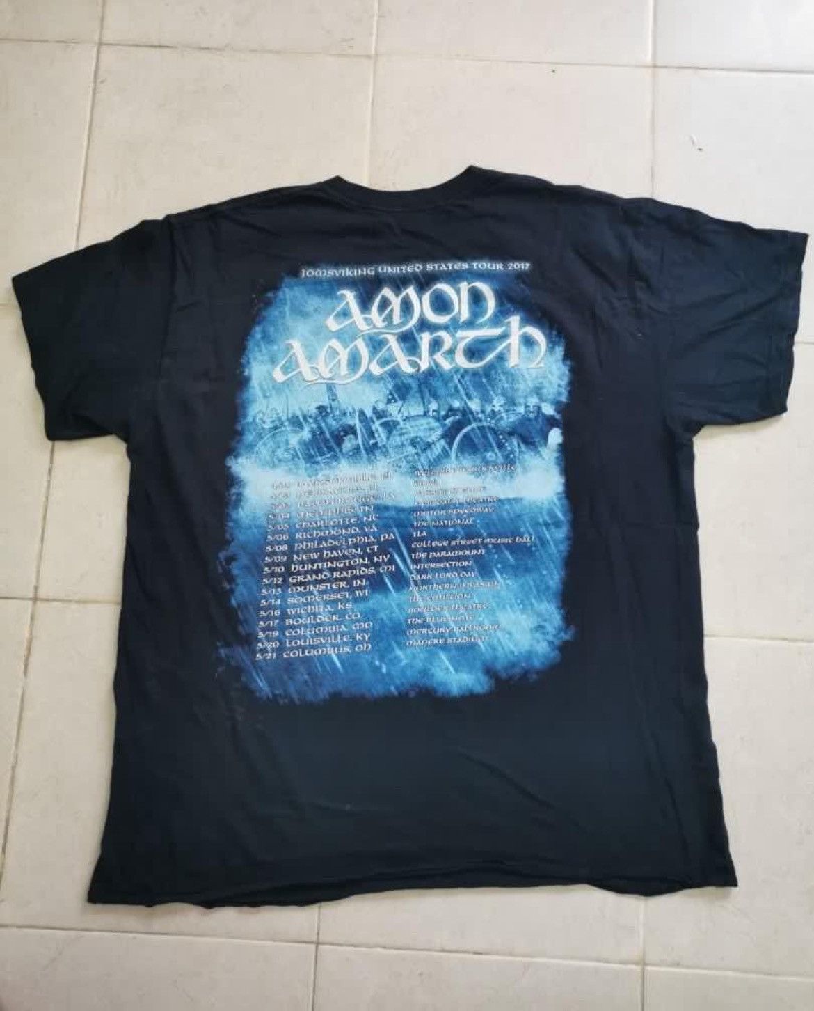 Band Tees Vintage Amon Amarth Movie USA Tour 2017 Size US XL / EU 56 / 4 - 2 Thumbnail