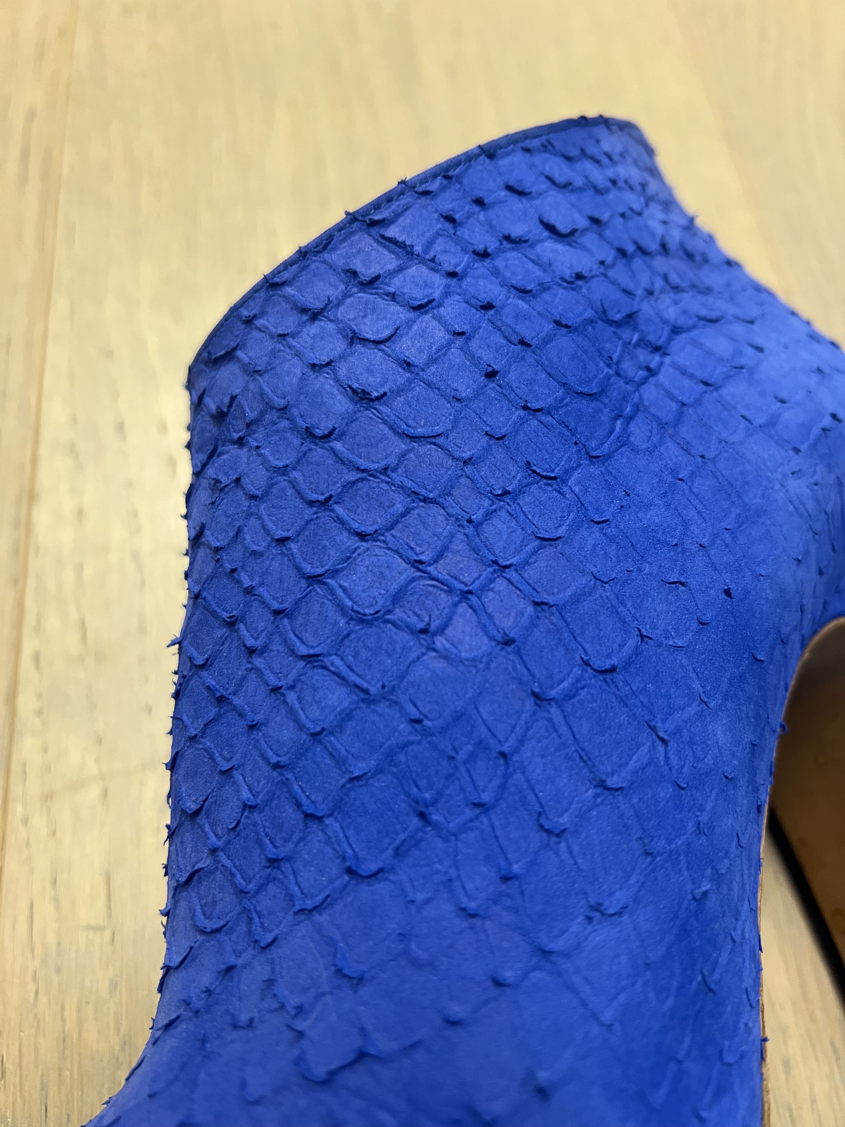 Maison Margiela Maison Martin Margiela blue snakeskin peep toe heels. Size US 8 / IT 38 - 3 Thumbnail