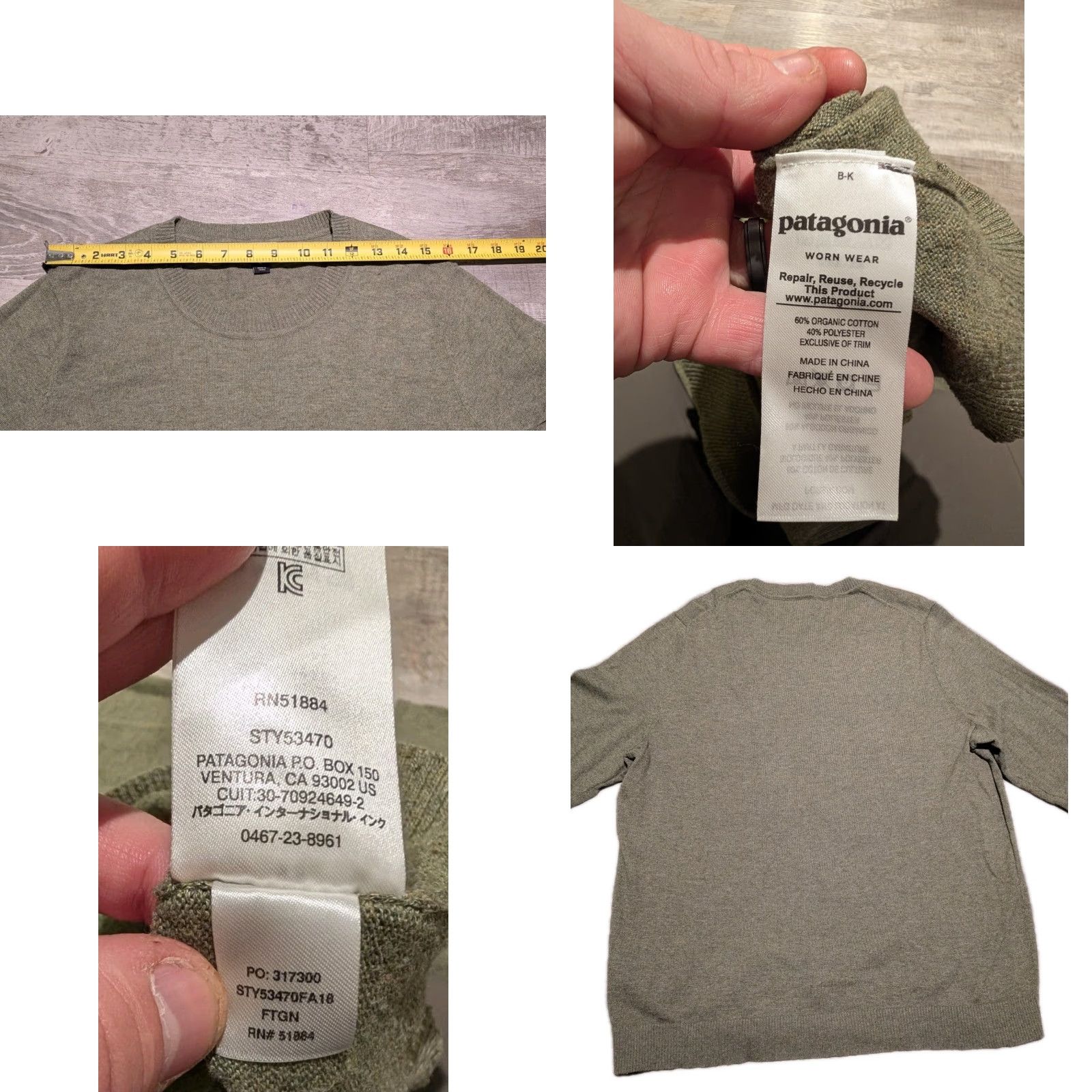 Patagonia VINTAGE Patagonia Womens Andri Pullover Crewneck Sweater XL Olive Knit Solid Logo Regular Mens Womens? Size XL / US 12-14 / IT 48-50 - 8 Thumbnail