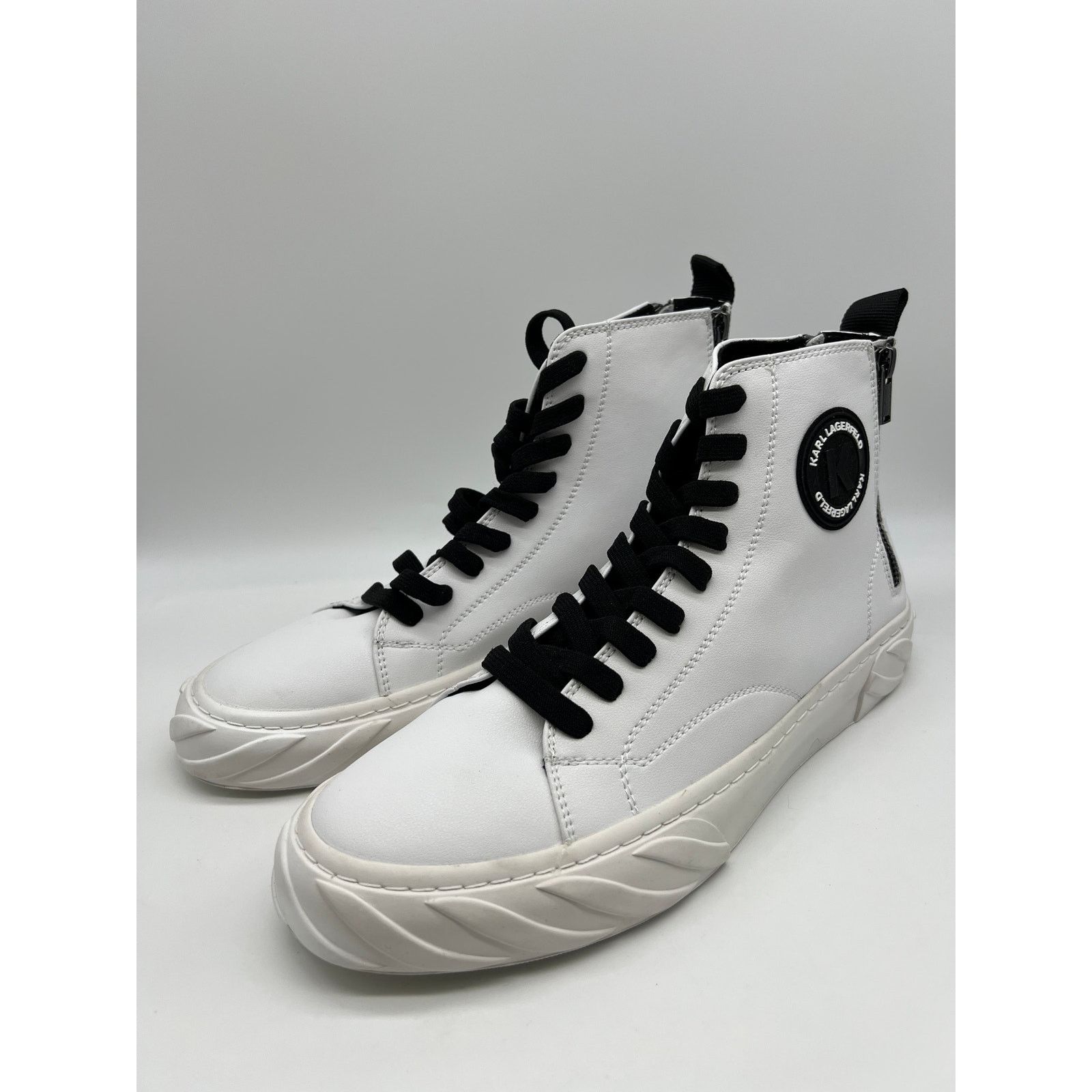 Karl Lagerfeld Karl Lagerfeld Men's Paris Sneakers High Top Heel Zip 10.5M Size US 10.5 / EU 43-44 - 8 Thumbnail