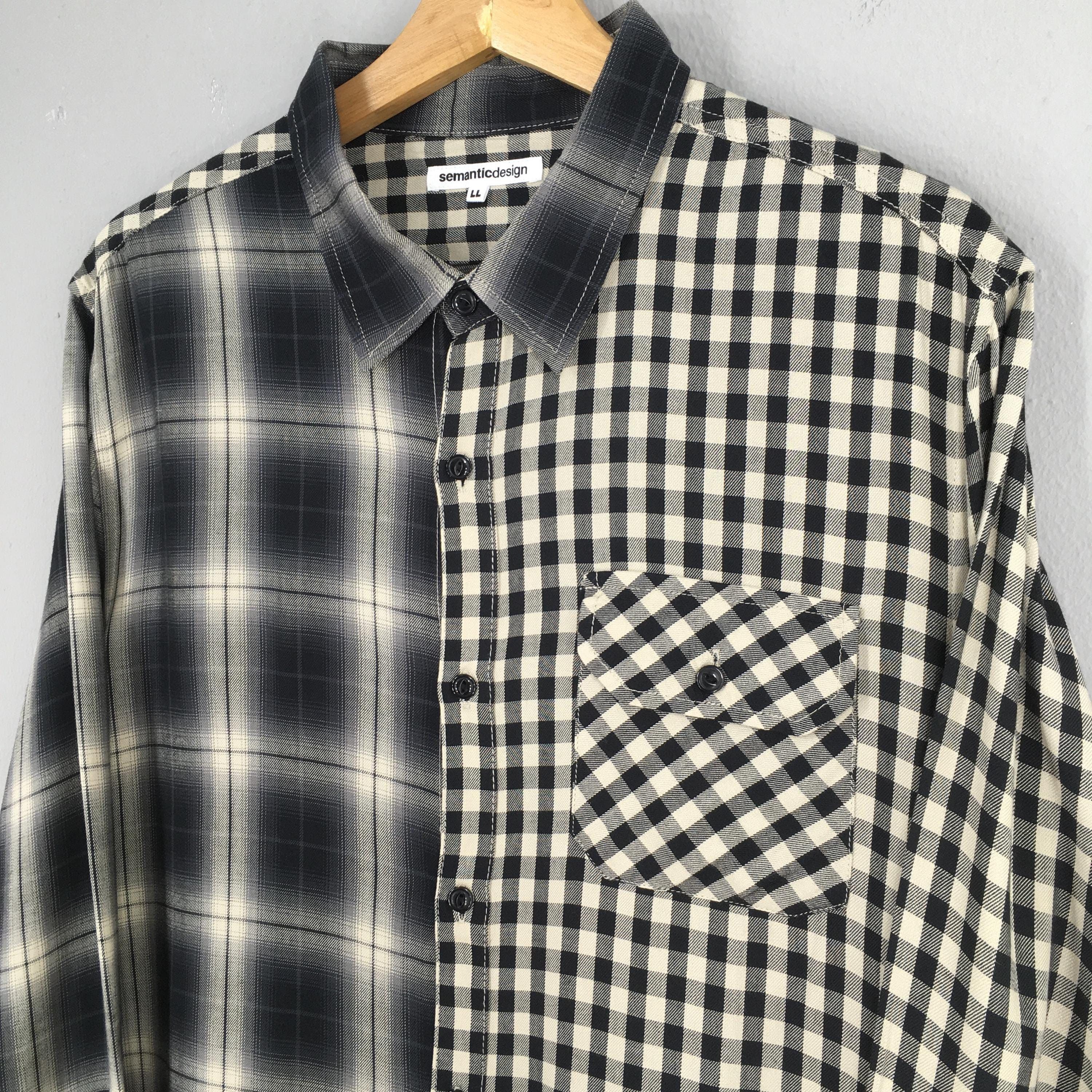 Flannel × In The Attic × semanticdesign Semantic Design Plaid Shadow Checkered Rayon Shirt Large Size US L / EU 52-54 / 3 - 3 Thumbnail