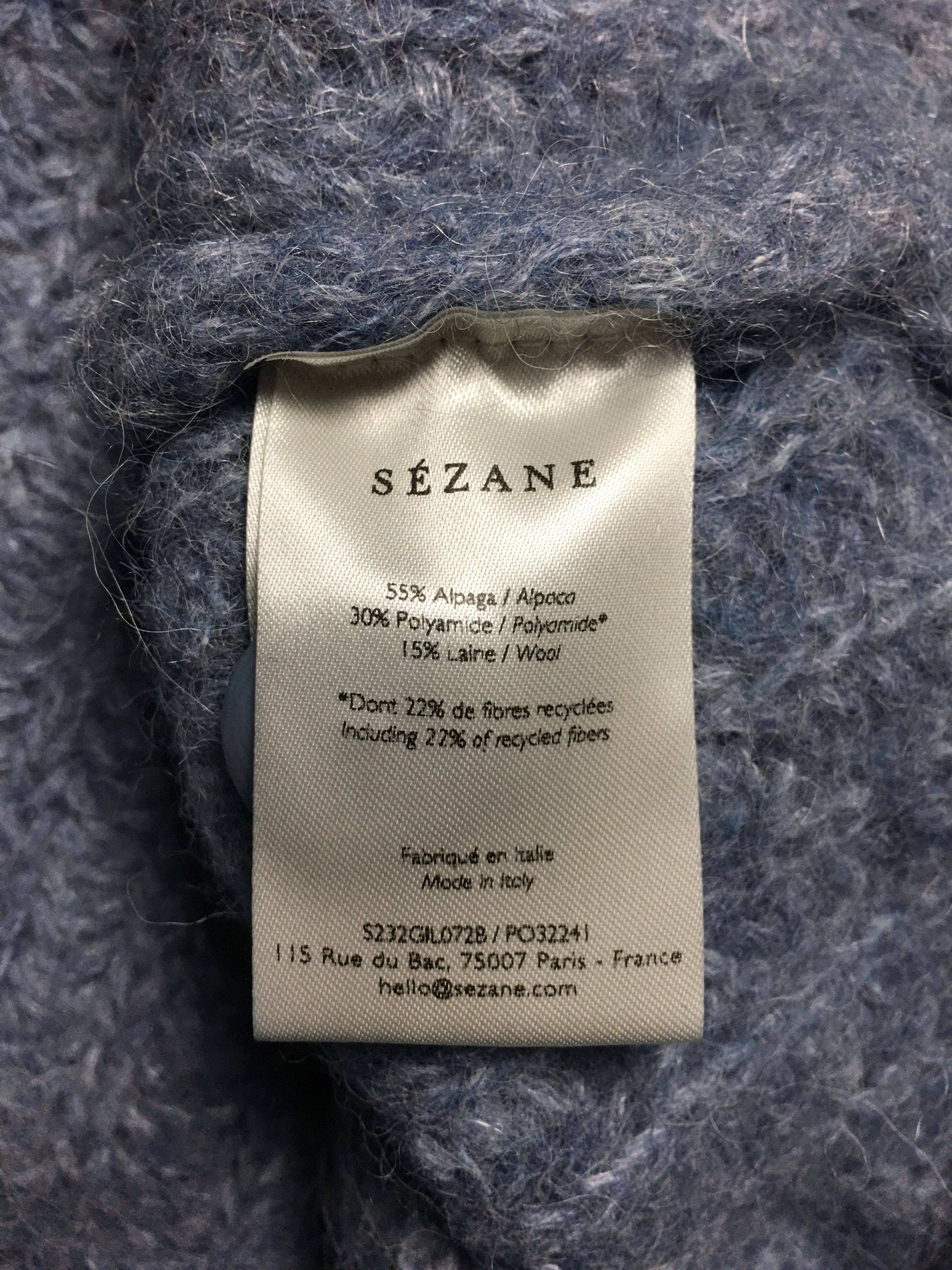 Sezane SEZANE Basile Alpaca Wool Cardigan Blue Size S Size S / US 4 / IT 40 - 11 Thumbnail