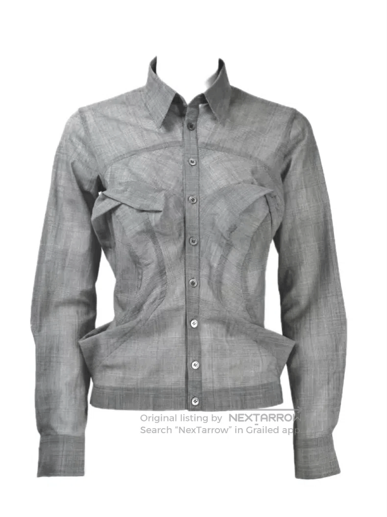 Junya Watanabe JUNYA WATANABE 3D Cut Wool Long Sleeve Shirt Size M / US 6-8 / IT 42-44 - 1 Thumbnail