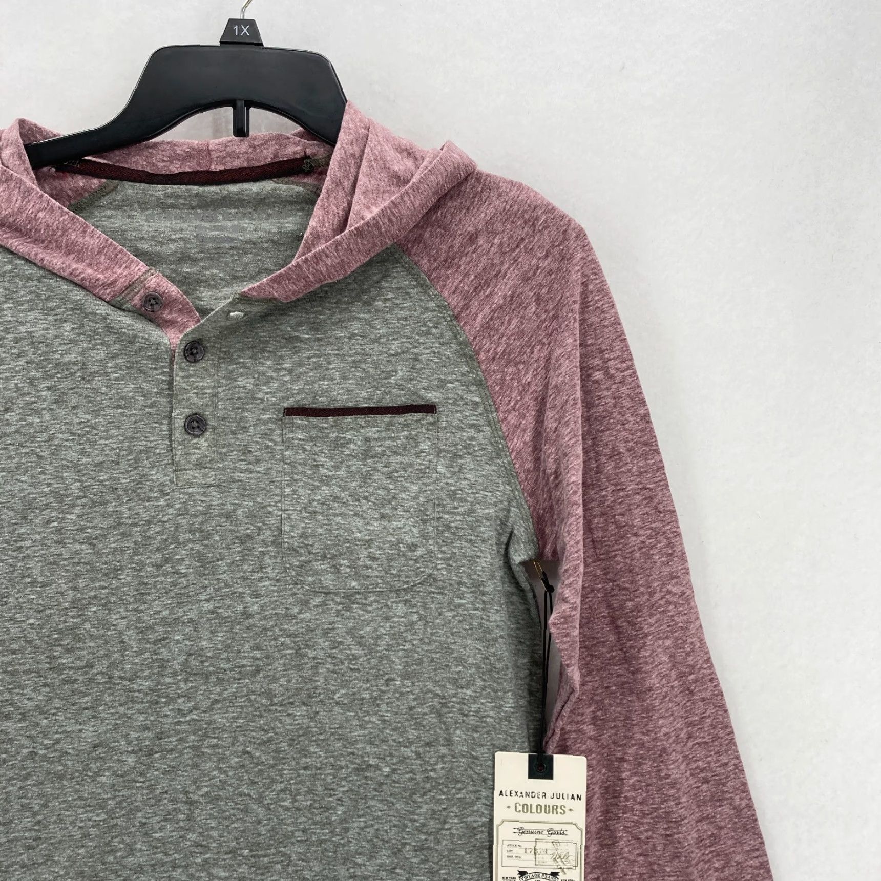 Alexander Julian Alexander Julian Colours Hoodie Sweatshirt Mens S Olive Green Henley Preppy Size US S / EU 44-46 / 1 - 2 Thumbnail
