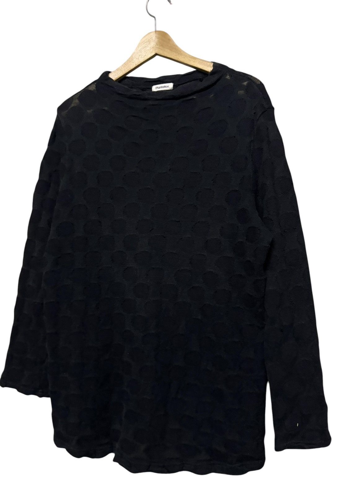 Issey Miyake Vtg💥Plantation Issey Miyake Polkadot Textured Mesh L/s Shirt Size US M / EU 48-50 / 2 - 4 Thumbnail