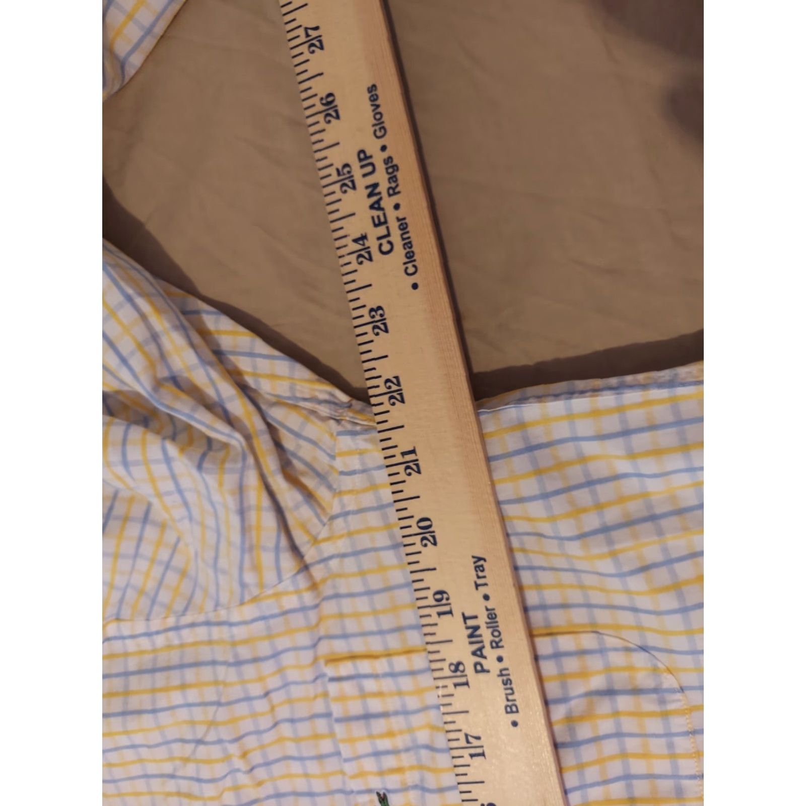 Lacoste Lacoste Mens Dress Shirt Button-Up Long Sleeve Cotton Yellow M 40 Medium Name Brand Shirt Mens Size 40R - 4 Thumbnail