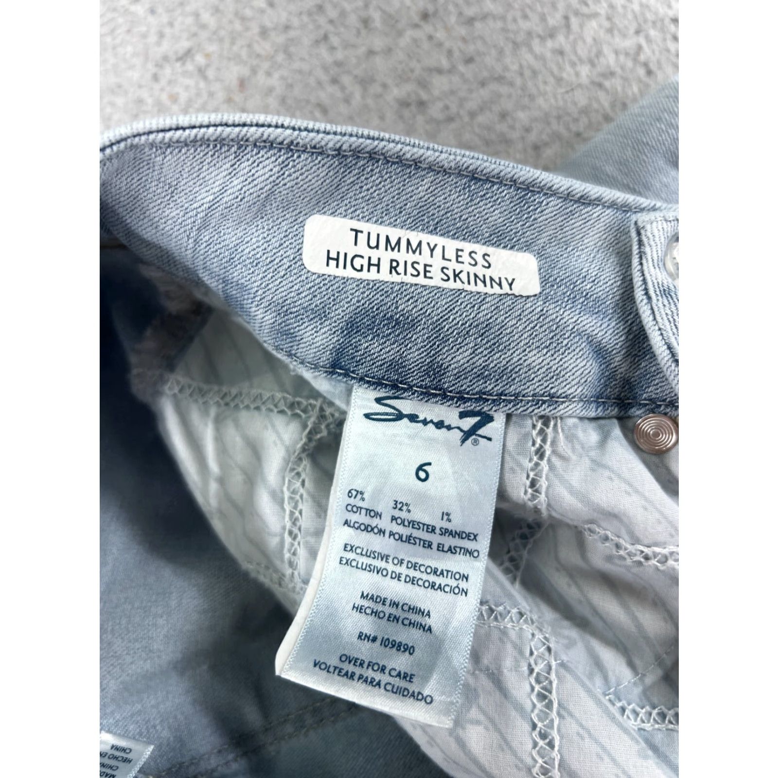 Vintage Seven7 Pants Women 6 Blue Denim Jean Skinny High Rise Distressed 27x29 Size 28" / US 6 / IT 42 - 7 Thumbnail