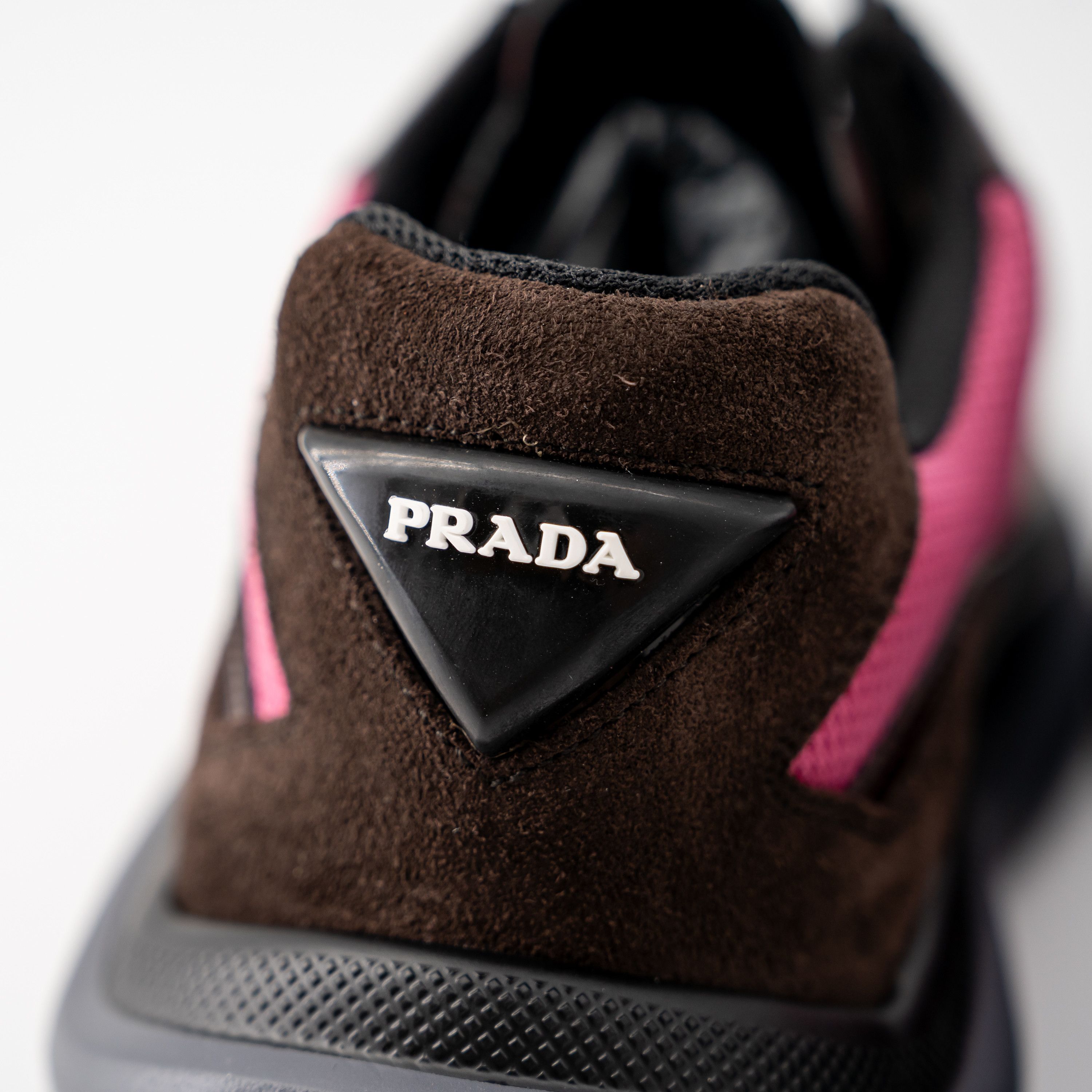 Prada 8uk 9 US Prada Systeme Leather Sneakers Suede Brown Pink Size US 9 / EU 42 - 8 Thumbnail