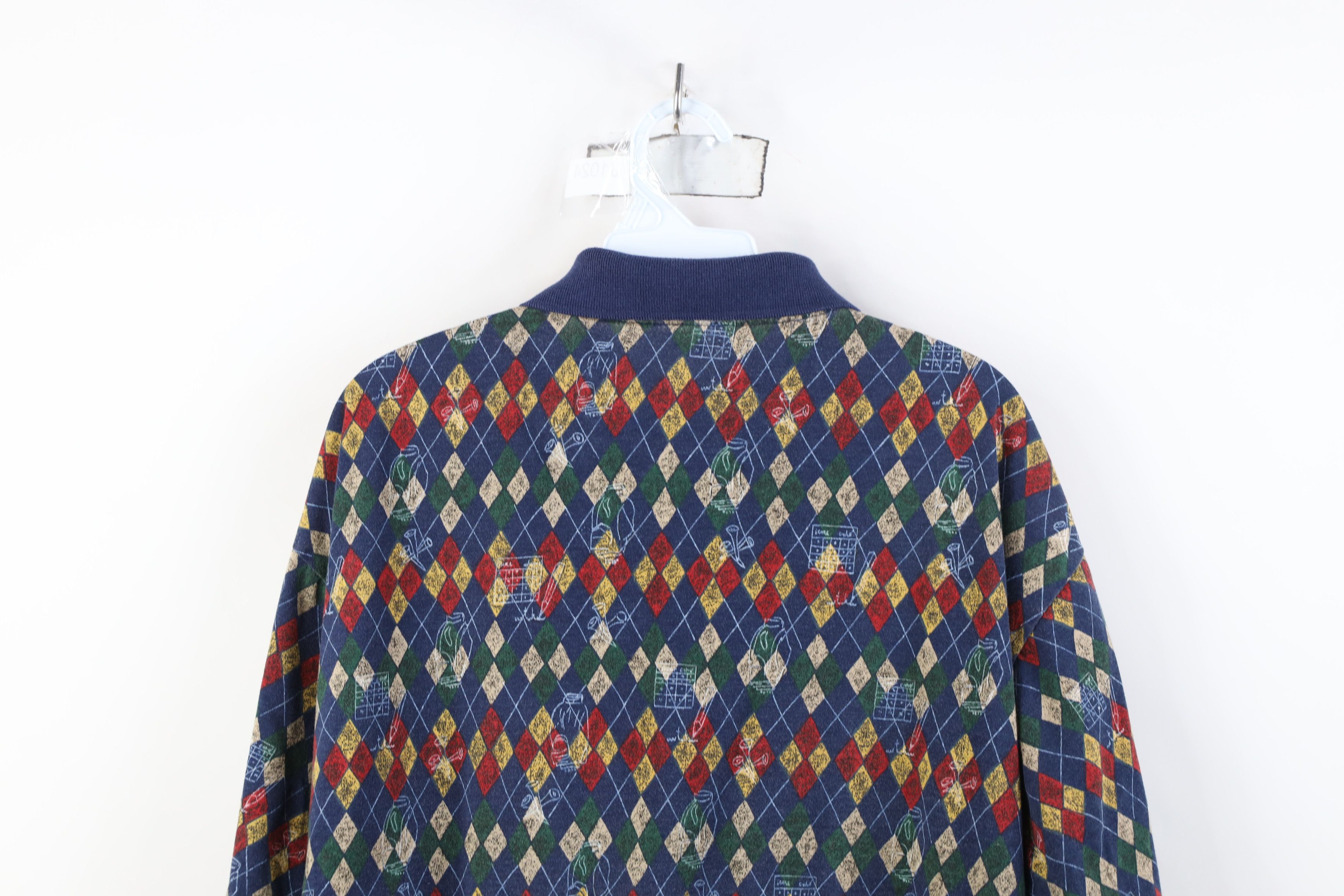 Vintage Vintage 90s Streetwear Diamond Golf Collared Polo Shirt Size US L / EU 52-54 / 3 - 11 Thumbnail