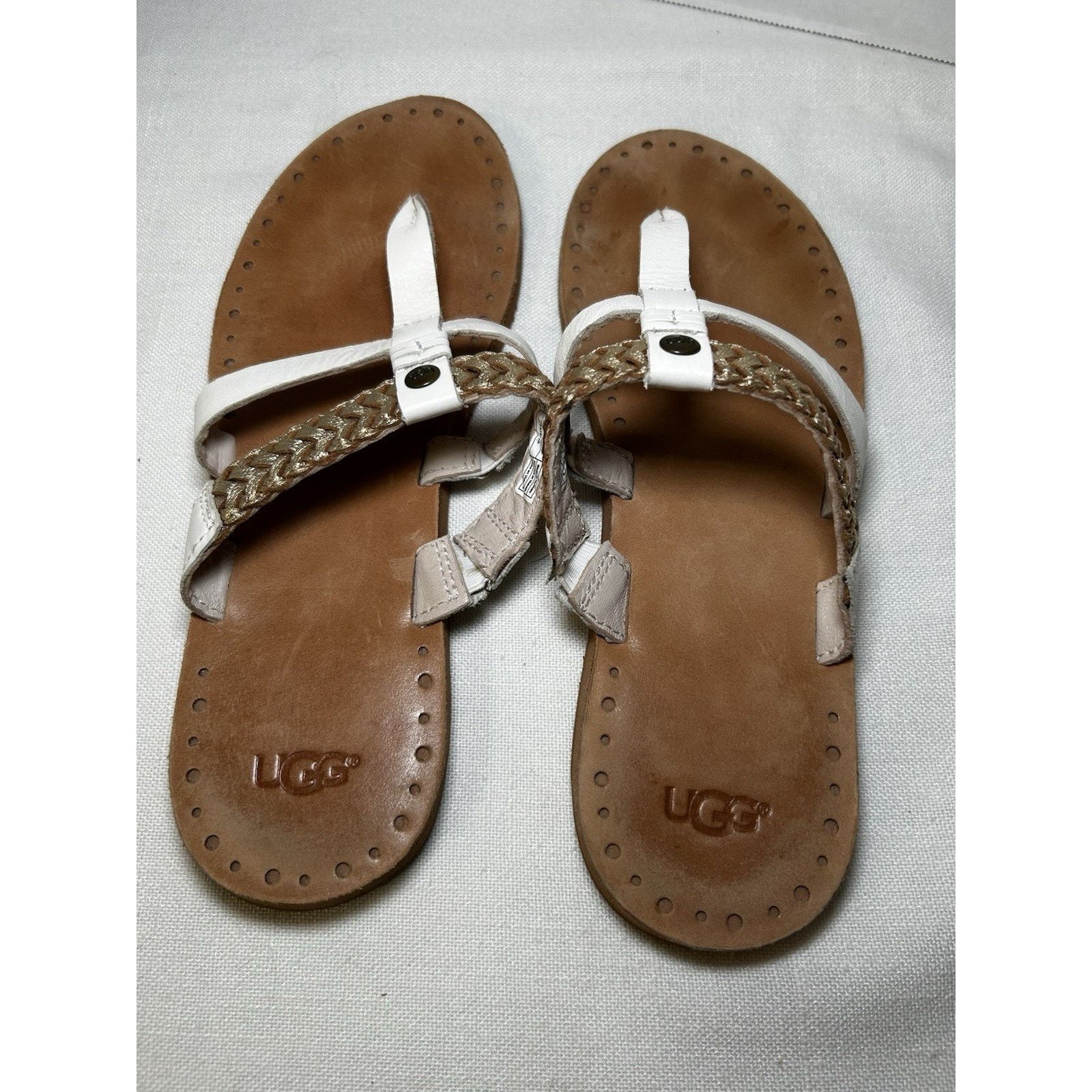 Ugg UGG Audra Leather Braided Thong Flip Flop Sandal Women SZ 9 Size US 9 / IT 39 - 3 Thumbnail