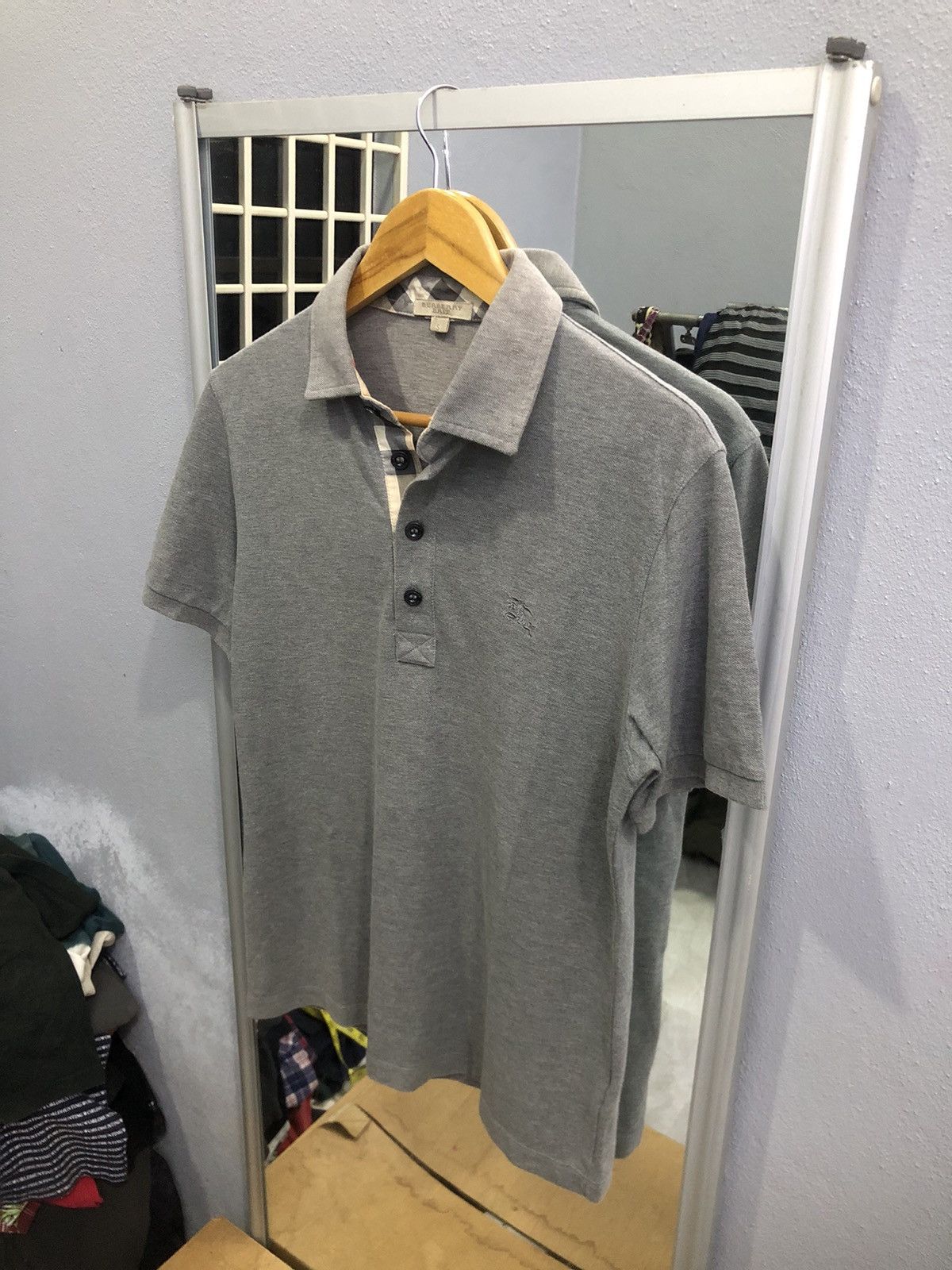 Burberry Burberry Brit Grey Check Trim Polo Shirt Size S Size US S / EU 44-46 / 1 - 2 Thumbnail