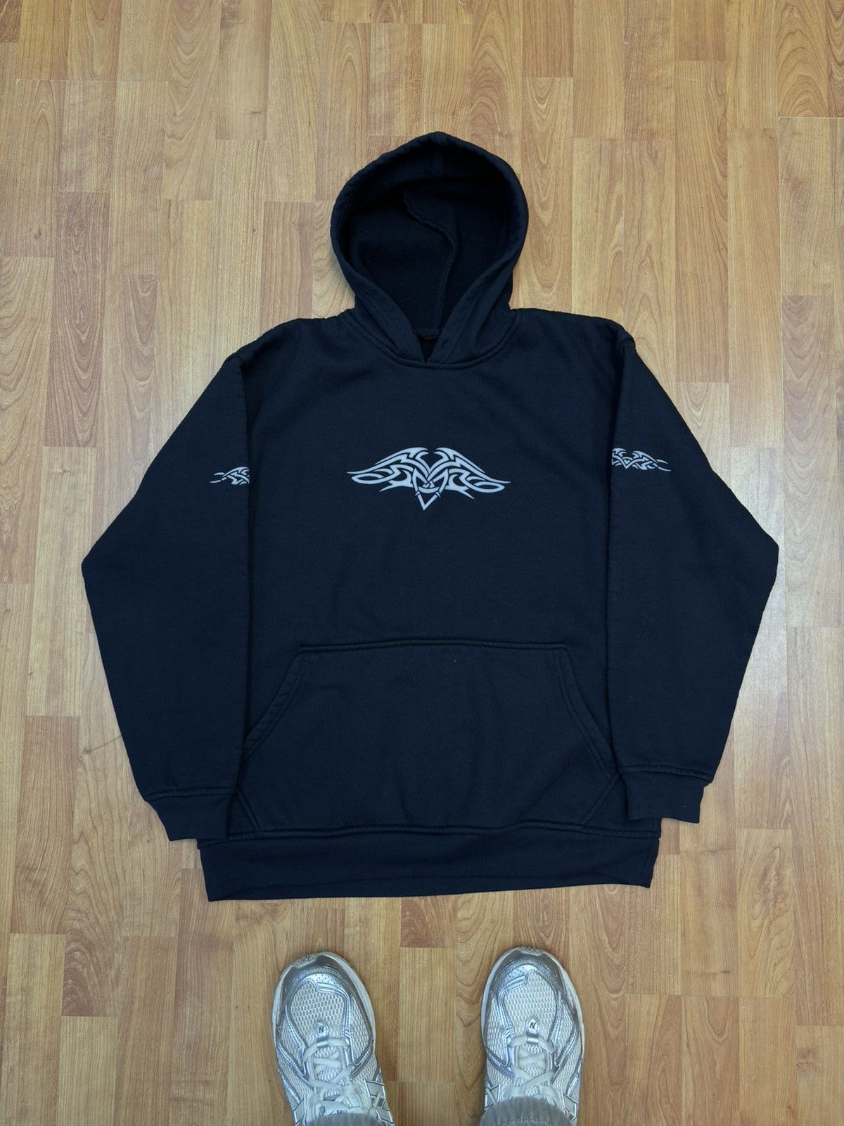 Japanese Brand × Vintage Top heavy Y2K hoodie navy affliction grunge skate Size US L / EU 52-54 / 3 - 1 Thumbnail