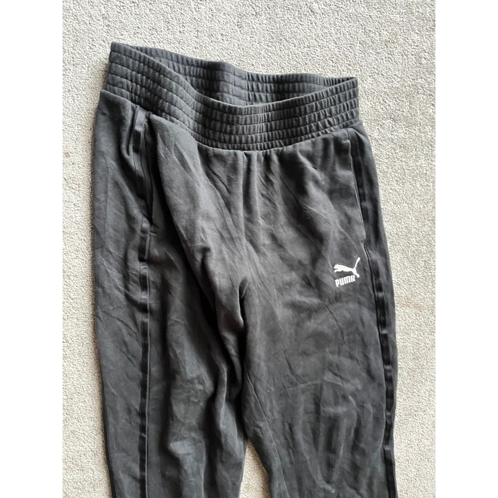 Puma PUMA Essentials Logo High Waisted Joggers Womens Black M Casual Athletic Bottoms Pants Sweatpants Size 32" / US 10 / IT 46 - 2 Thumbnail