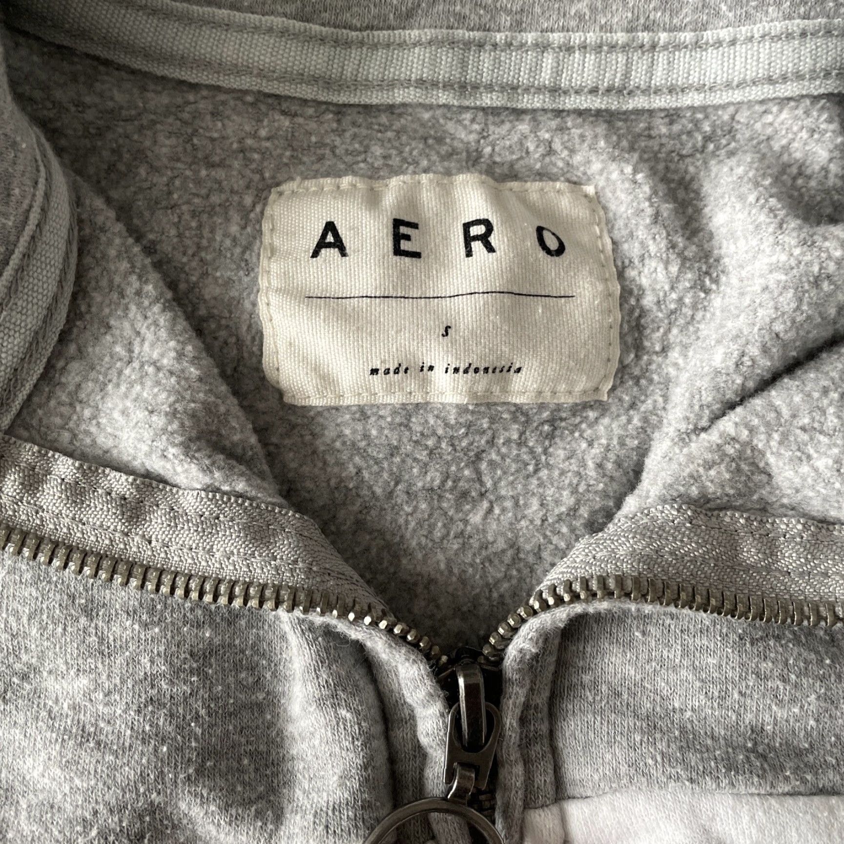Vintage Aero Sweatshirt Women’s Small Gray 1/4 Zip Cropped Striped Fleece Cotton Blend Active Casual Size S / US 4 / IT 40 - 3 Thumbnail