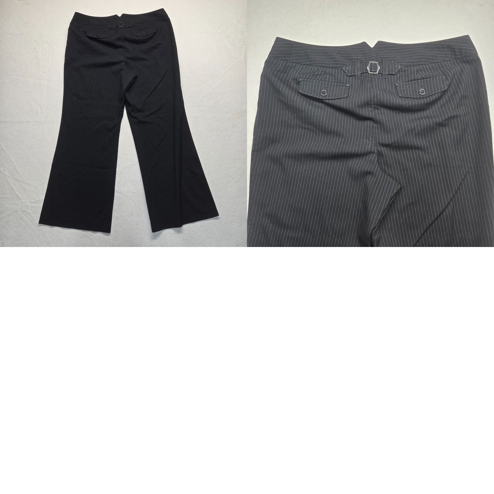 Vintage Lane Bryant Pants Dress Wide-Leg Black Stripe Striped Plus Size 4 Adult Women's size 4 Womens Pants Size 27" / US 4 / IT 40 - 9 Thumbnail