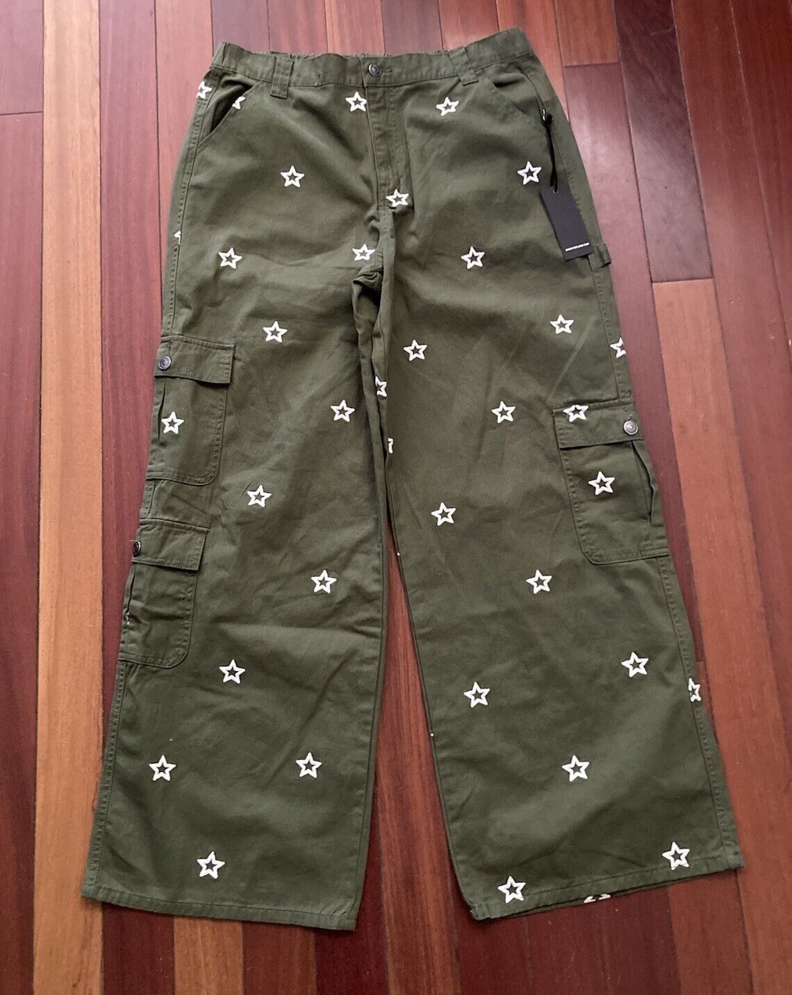 Designer × Forever 21 Forever 21 Y2K Star Womens Mid Rise Straight Cargo Pant XL Size 38" / US 16 / IT 52 - 1 Thumbnail