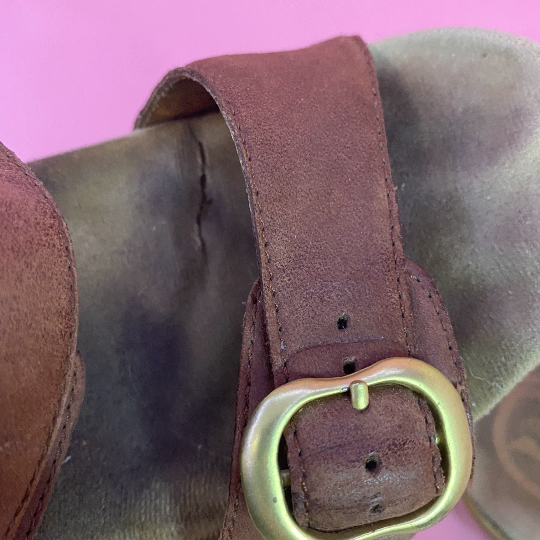 Dansko Dansko Sophie Brown Leather Buckle Double Strap Block Sandal Sz Eu 38 US 7.5 Womens Size US 8 / IT 38 - 5 Thumbnail
