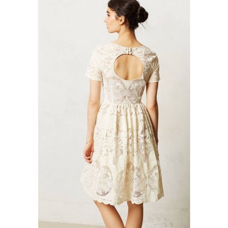 Anthropologie New Ivoire Lace Dress by Tracy Reese $188 SIZE 6 Ivory Midi Size M / US 6-8 / IT 42-44 - 3 Thumbnail