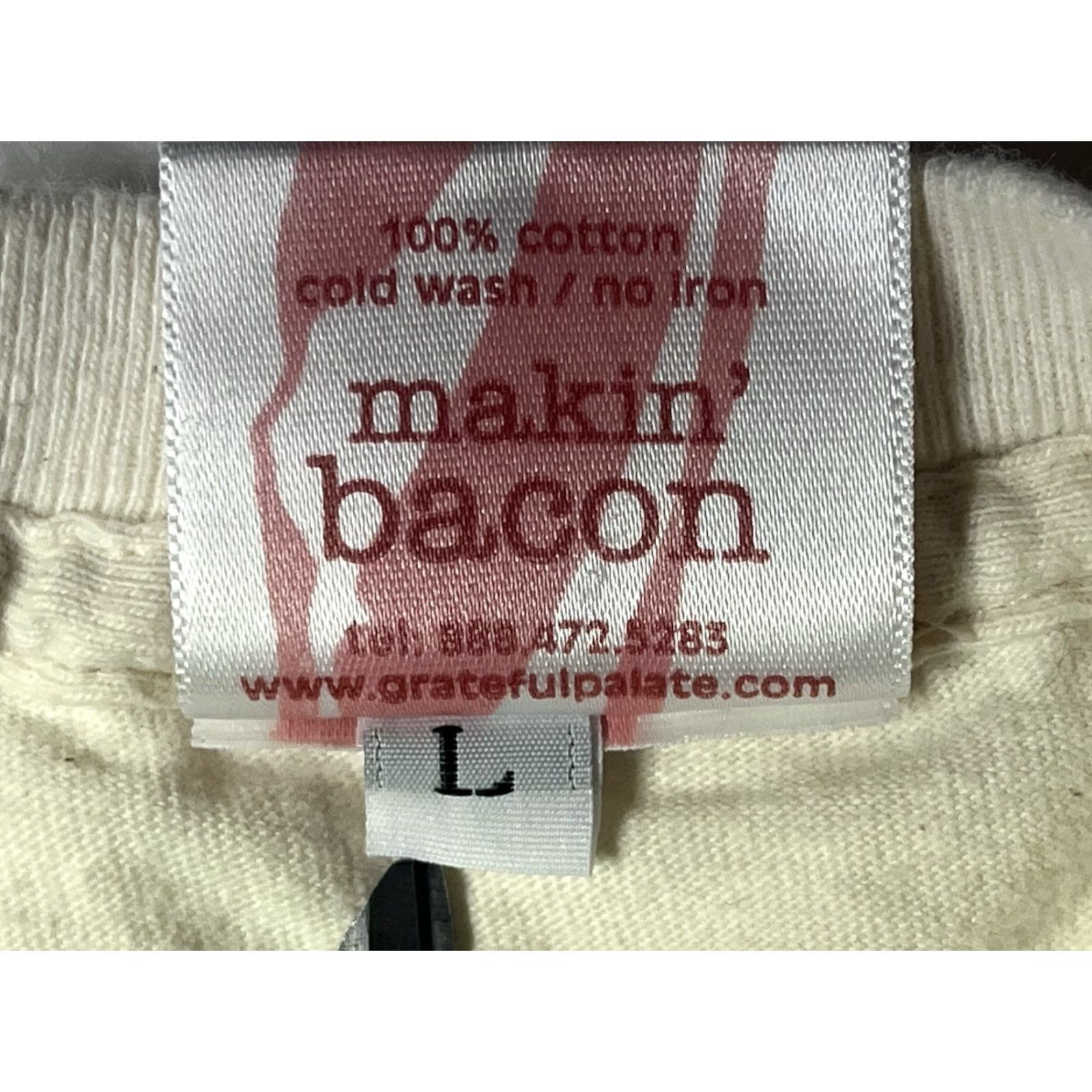 Vintage Bacon of the Month Club Pocket T Shirt Beige Short Sleeve Size Men's Large Size US L / EU 52-54 / 3 - 6 Thumbnail