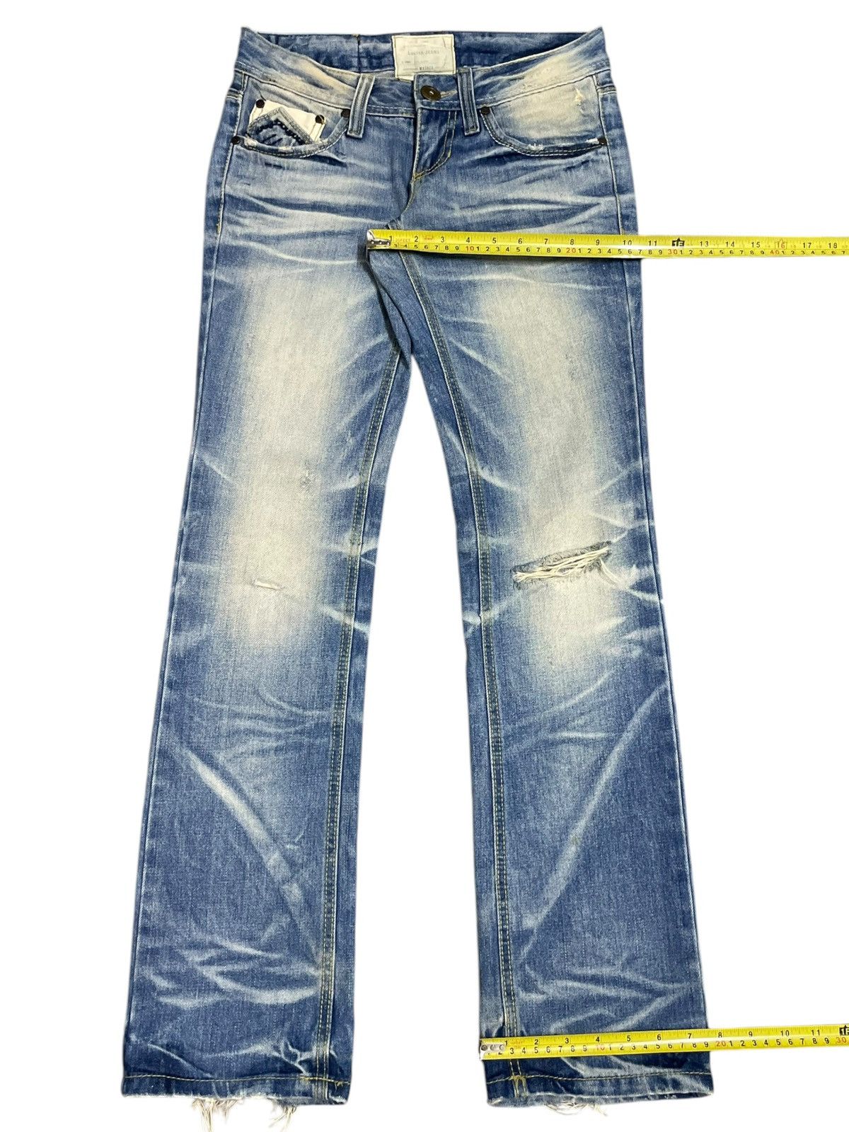 Japanese Brand Vintage Japanese Crazy Yellowish Whiskers Fade Wash Jeans Size 30" / US 8 / IT 44 - 15 Thumbnail