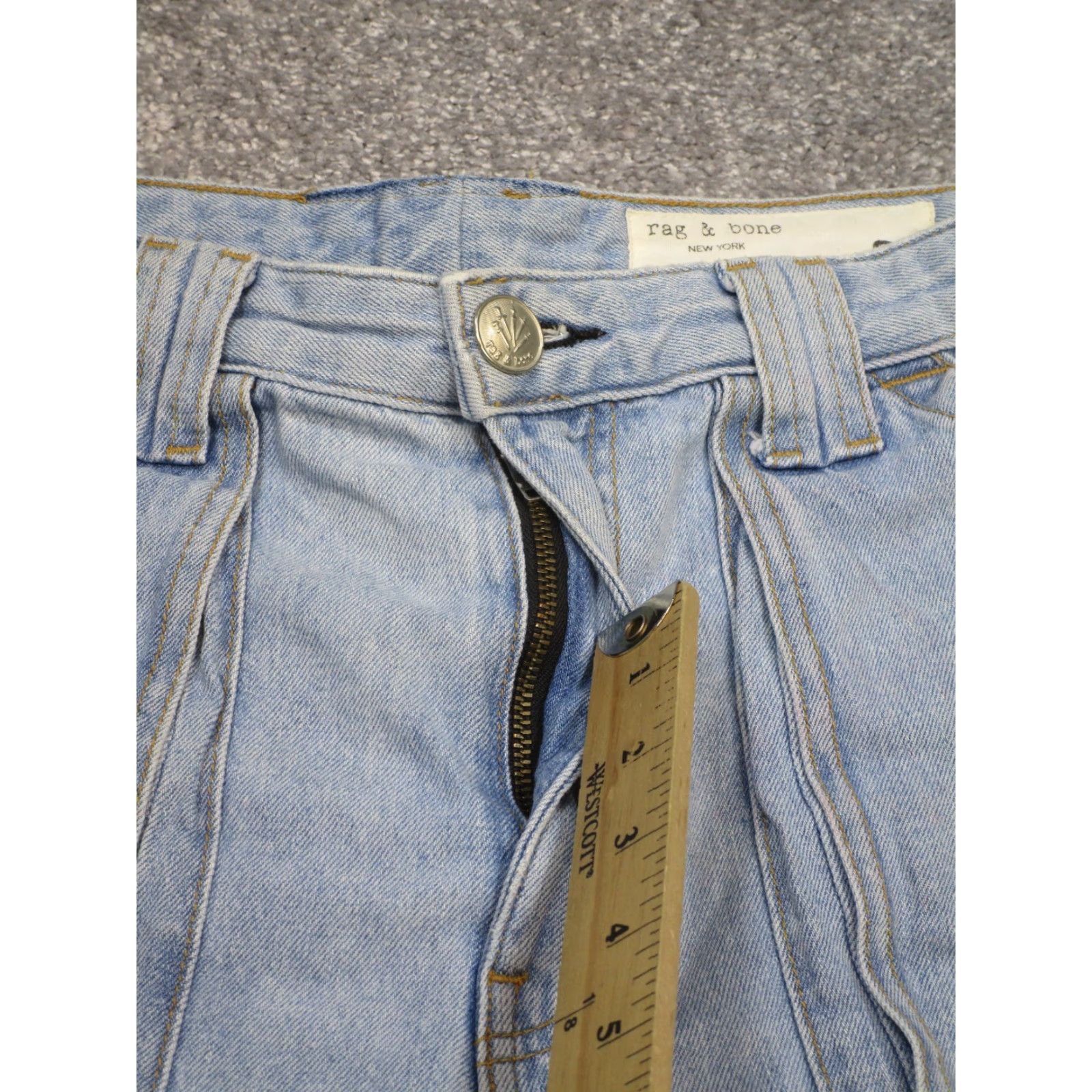 Rag & Bone Rag & Bone Shorts Womens 29 Light Wash Denim High Rise Cut Offs 3.5""} Size 29" - 5 Thumbnail