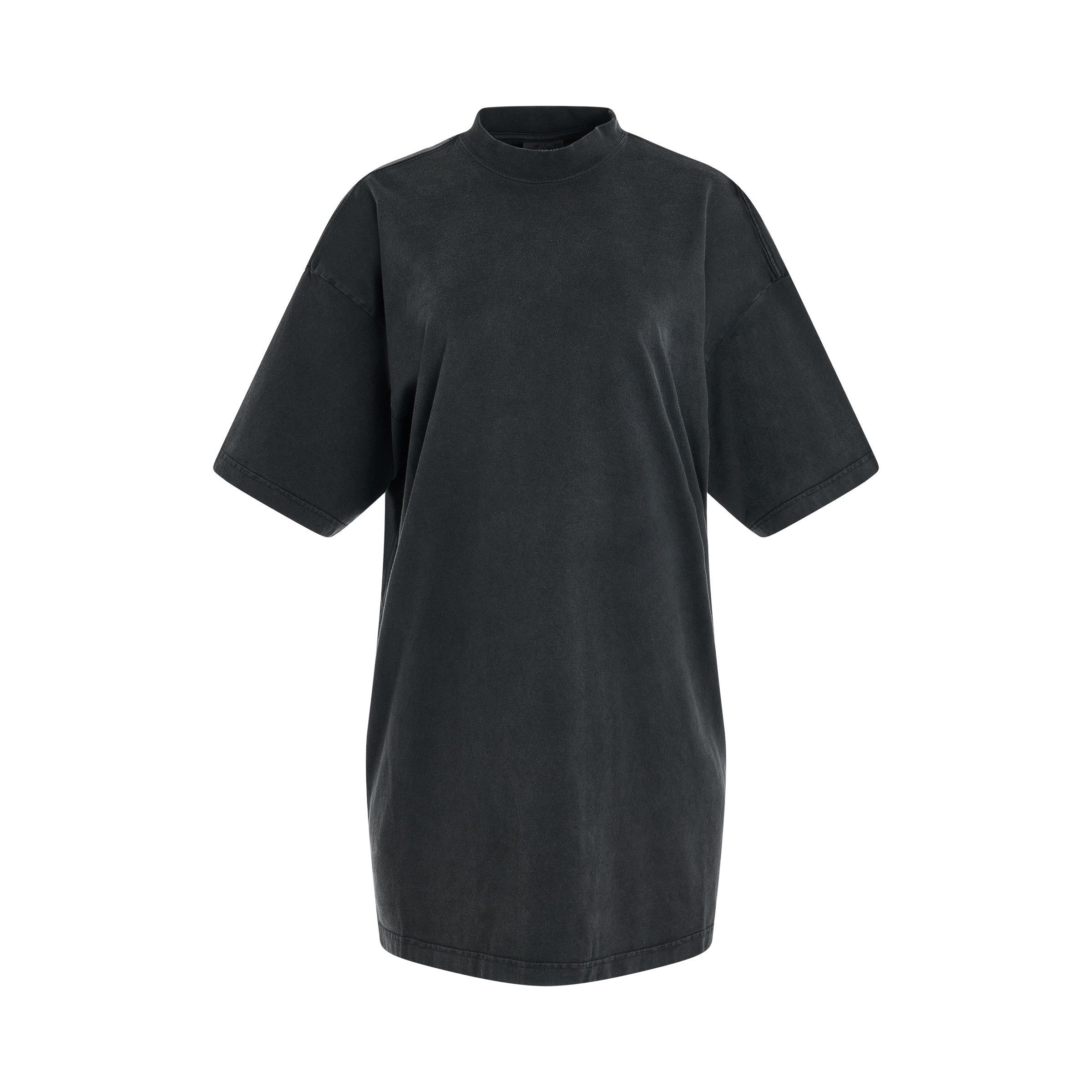 Balenciaga o1in1g0126 Bal Hand Drawn T-Shirt Dress in Black Size XS / US 0-2 / IT 36-38 - 1 Thumbnail
