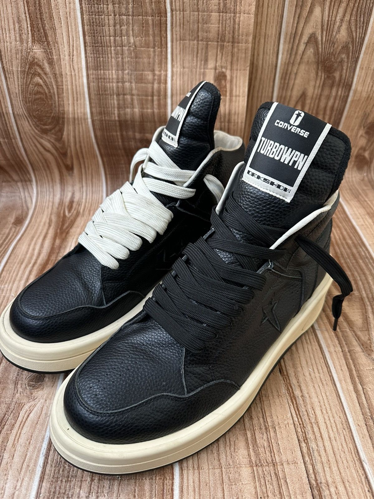 Rick Owens DRKSHDW TURBOWPN Mid Black Cloud Cream